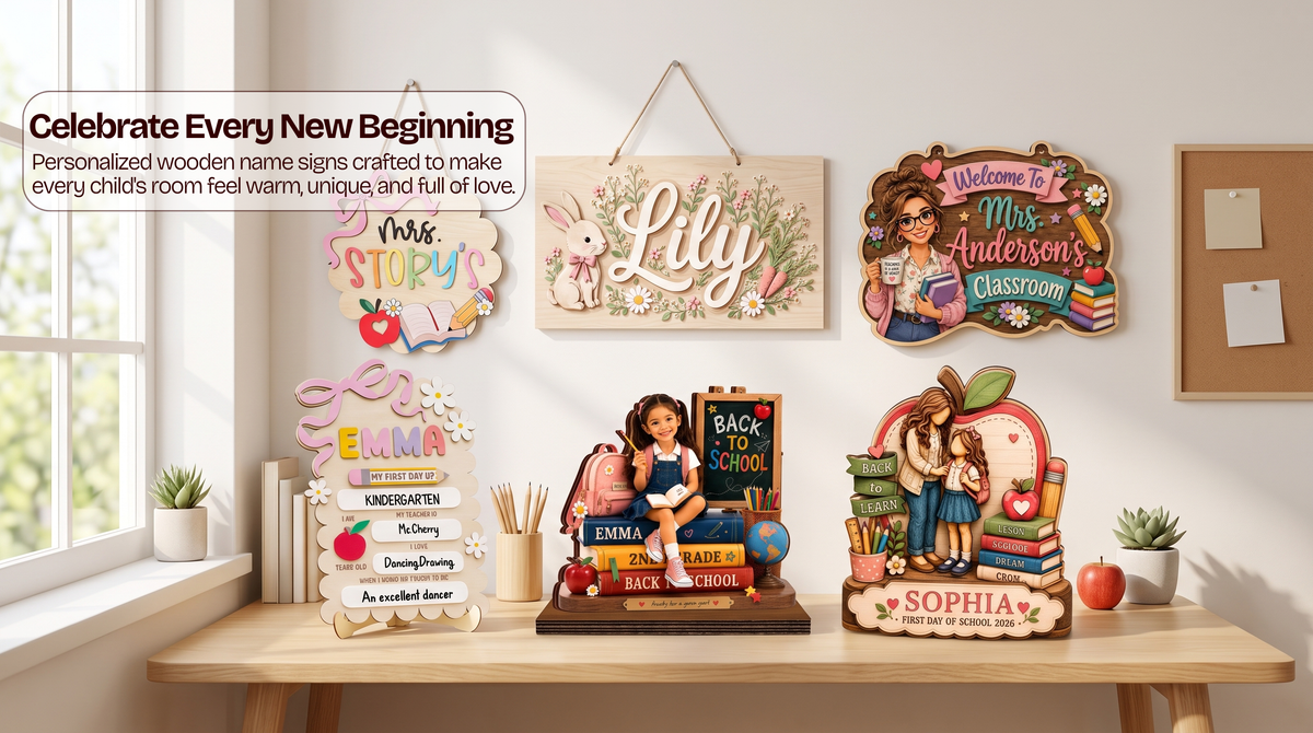 Back To Shool Wooden Sign Collection