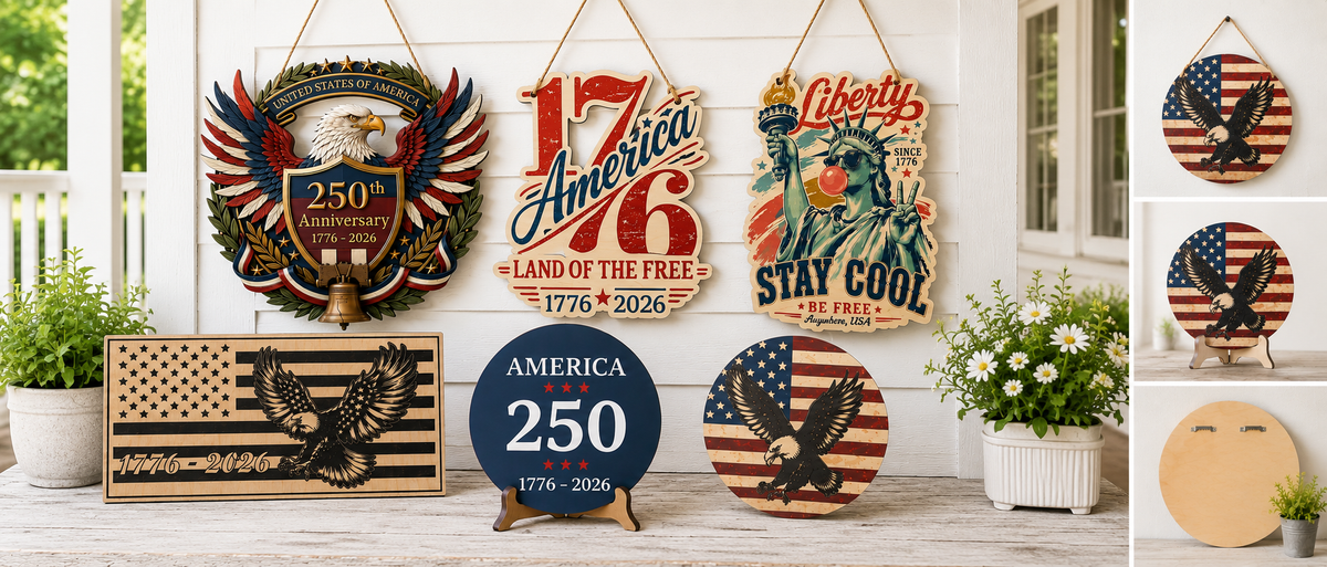 America's 250 Wooden Sign Collection