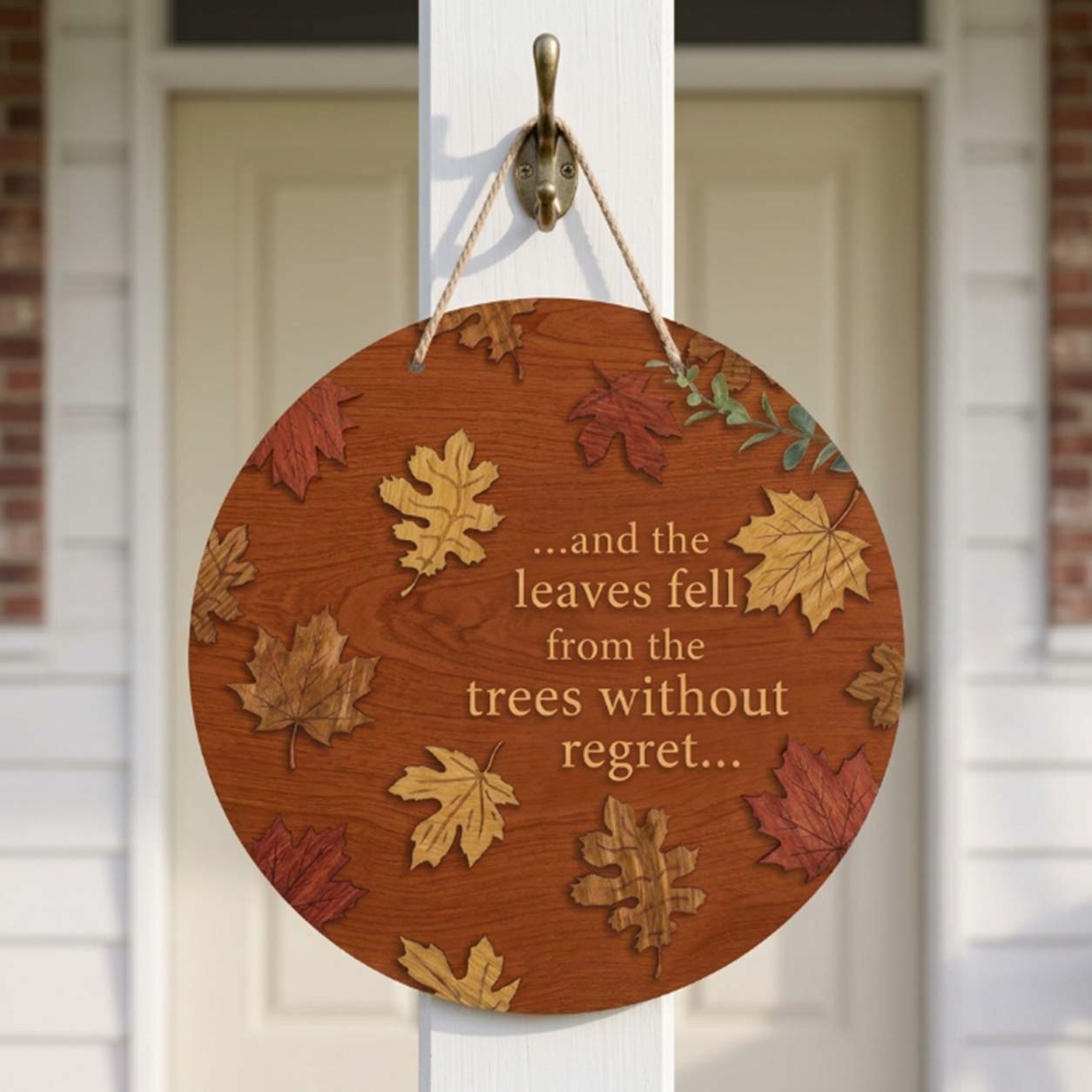 Personalized Fall Wooden Sign, Fall Door Hanger, Autumn Quotation Front Door Decor, Autumn Porch Decor