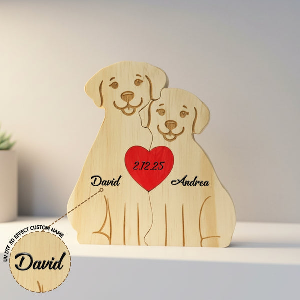 Personalized Dog Couple Edition Custom Wooden Puzzle – Lunivan