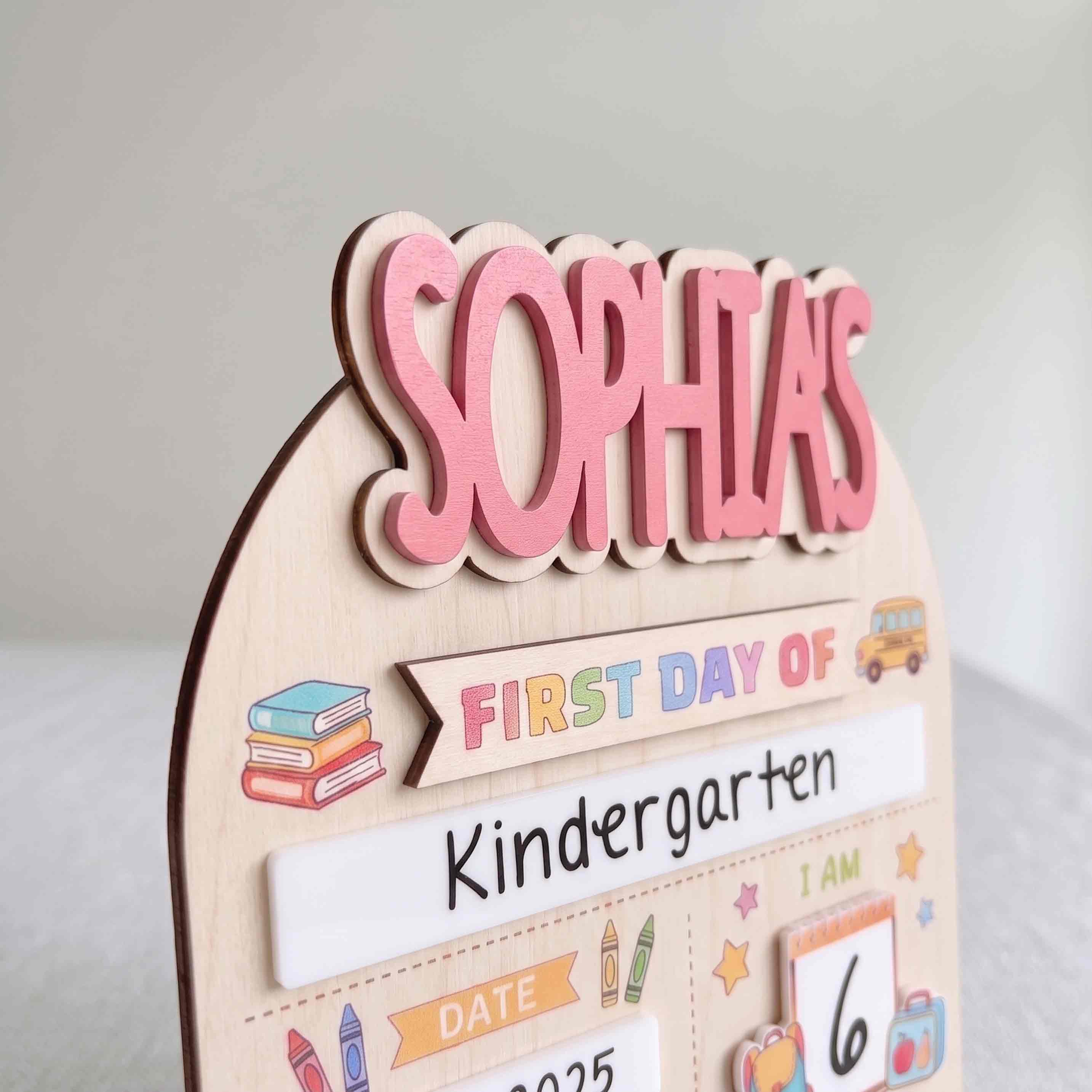 Personalized Cute First Day School Board, Reusable Dry Erase Board, Back to School Sign