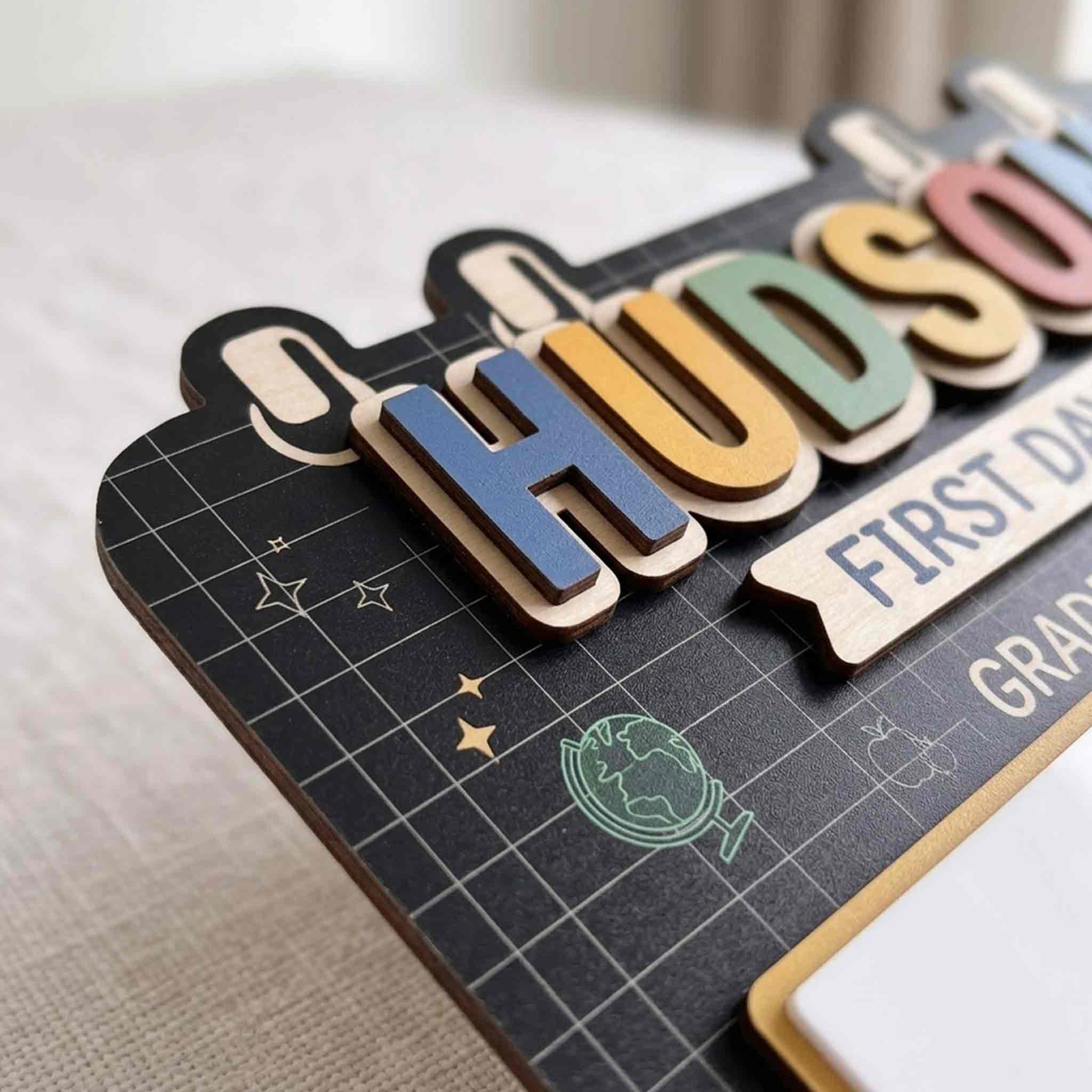 Personalized Classic Blackboard Theme First & Last Day School Sign, Reusable Dry Erase Board, Back to School Sign