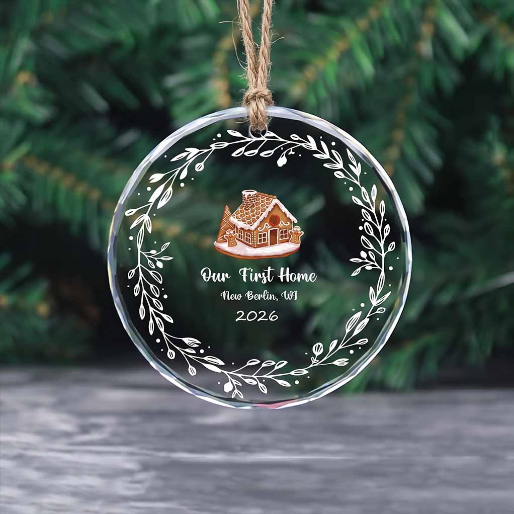 Round Glass Ornament (Custom Date Address)