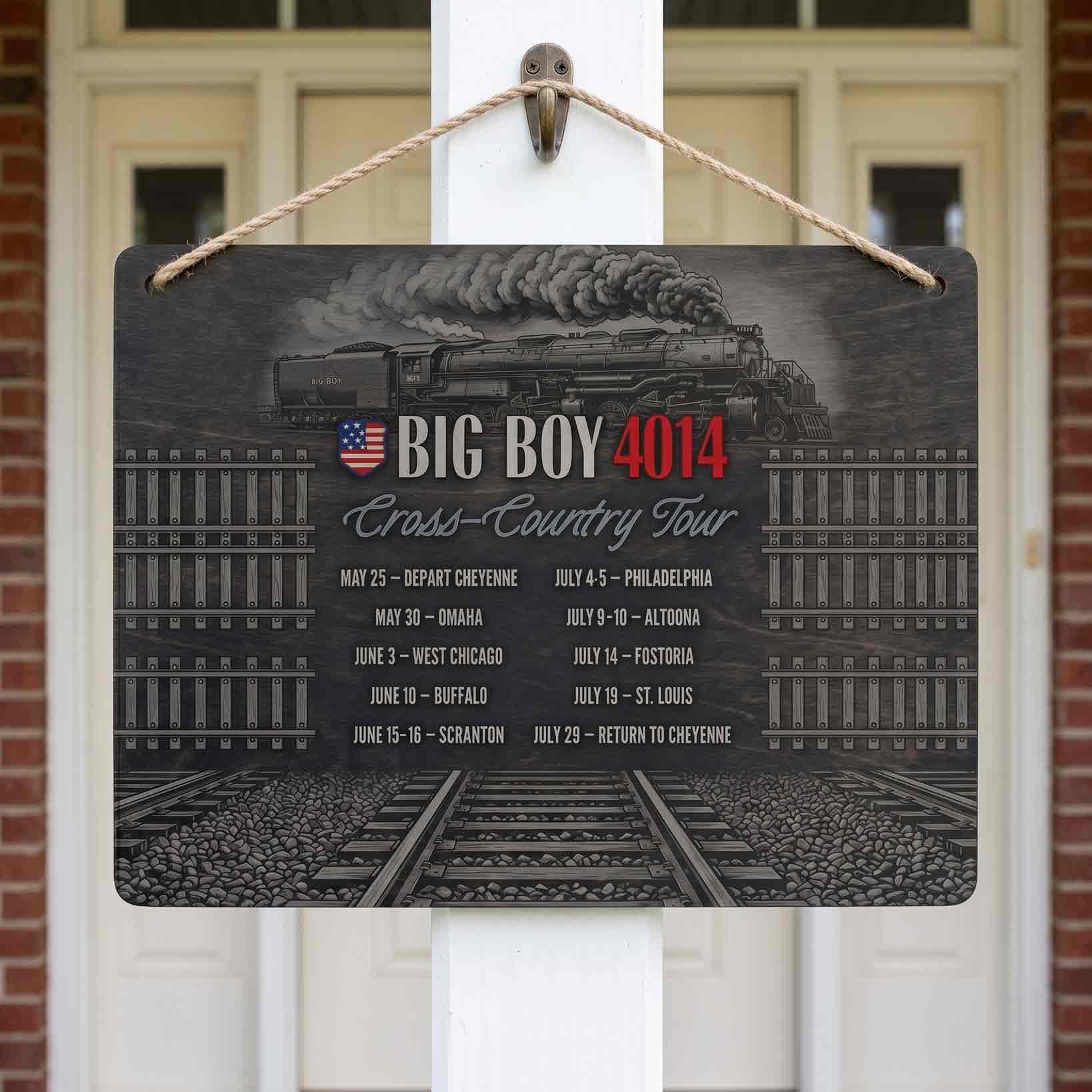 Big Boy Train America 250th Anniversary Wooden Sign