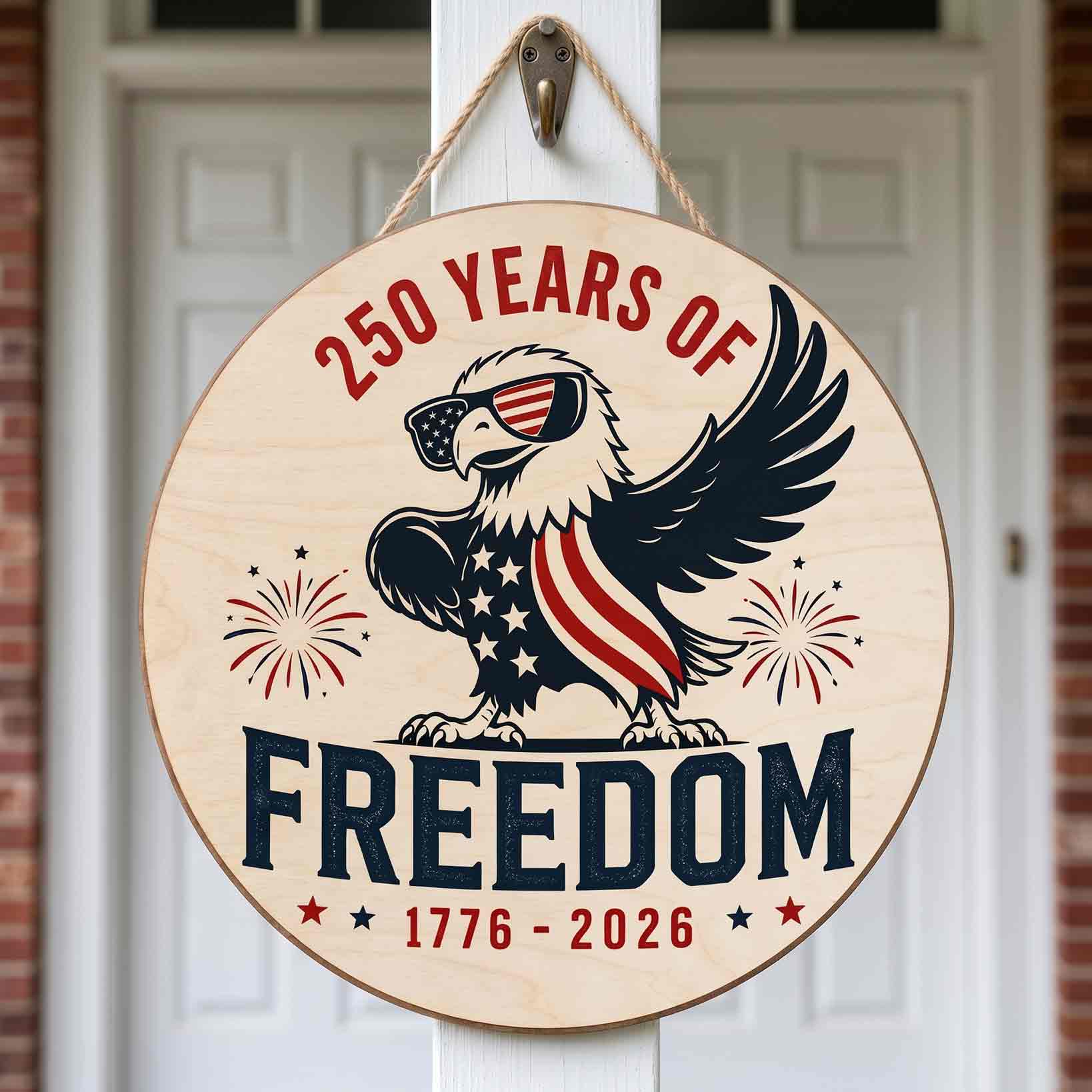 250 Years Of Freedom Wooden Sign Patriotic USA Decor 1776 2026