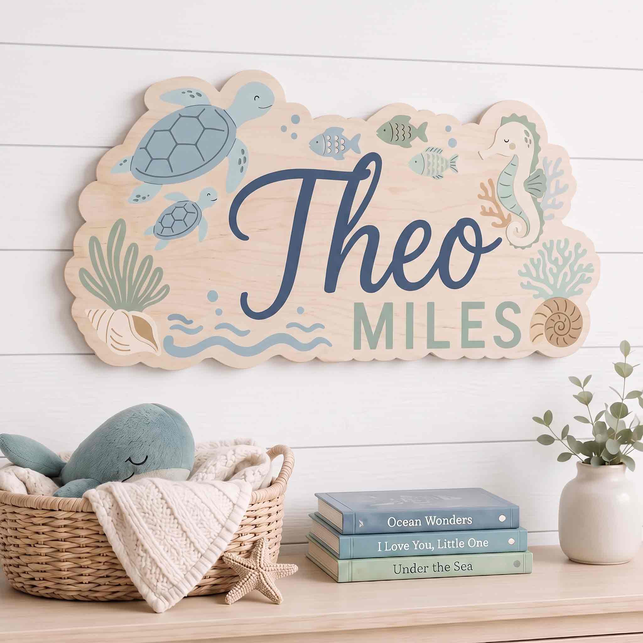 Personalized Ocean Name Wooden Sign