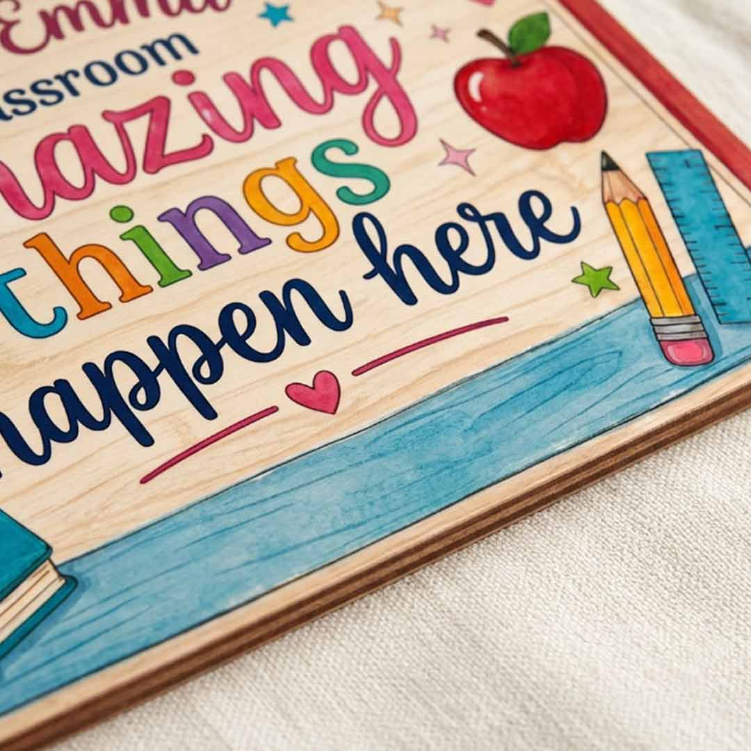 Personalized Teacher Name Wooden Sign Door Hanger Unique Welcome Classroom  Wooden Classroom Decor, Back to School Sign
