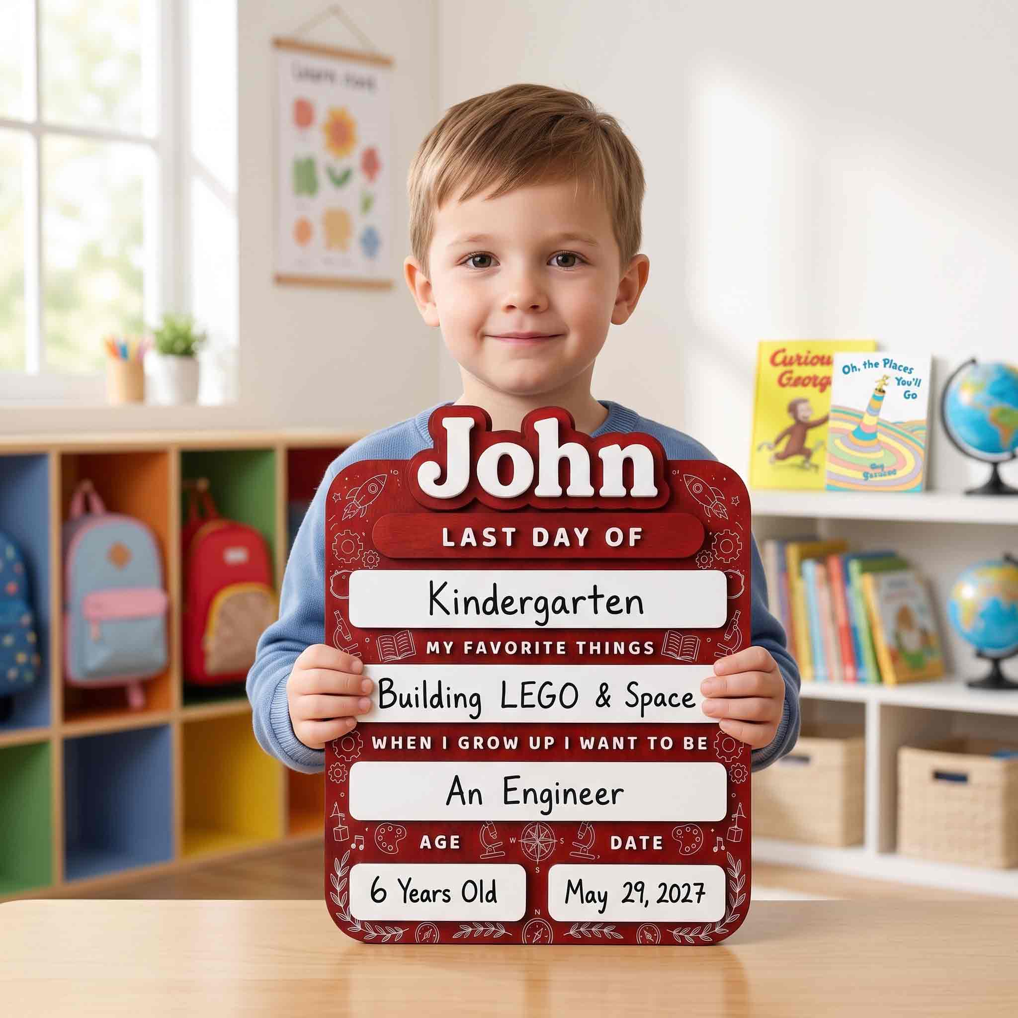Personalized STEM Explorer First & Last Day School Board, Reusable Dry Erase Board, Back to School Sign