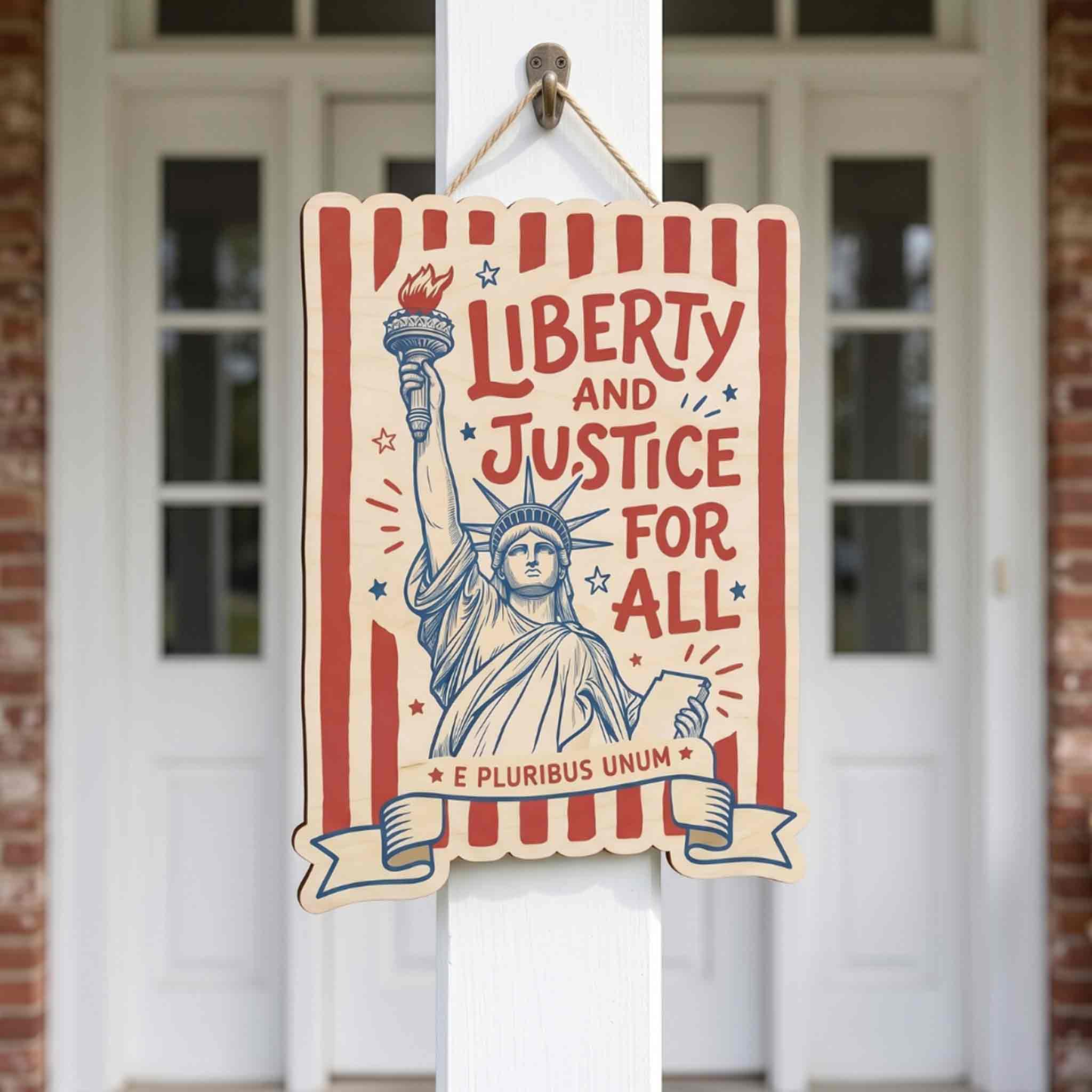 Statue of Liberty Vintage Patriotic Wooden Sign