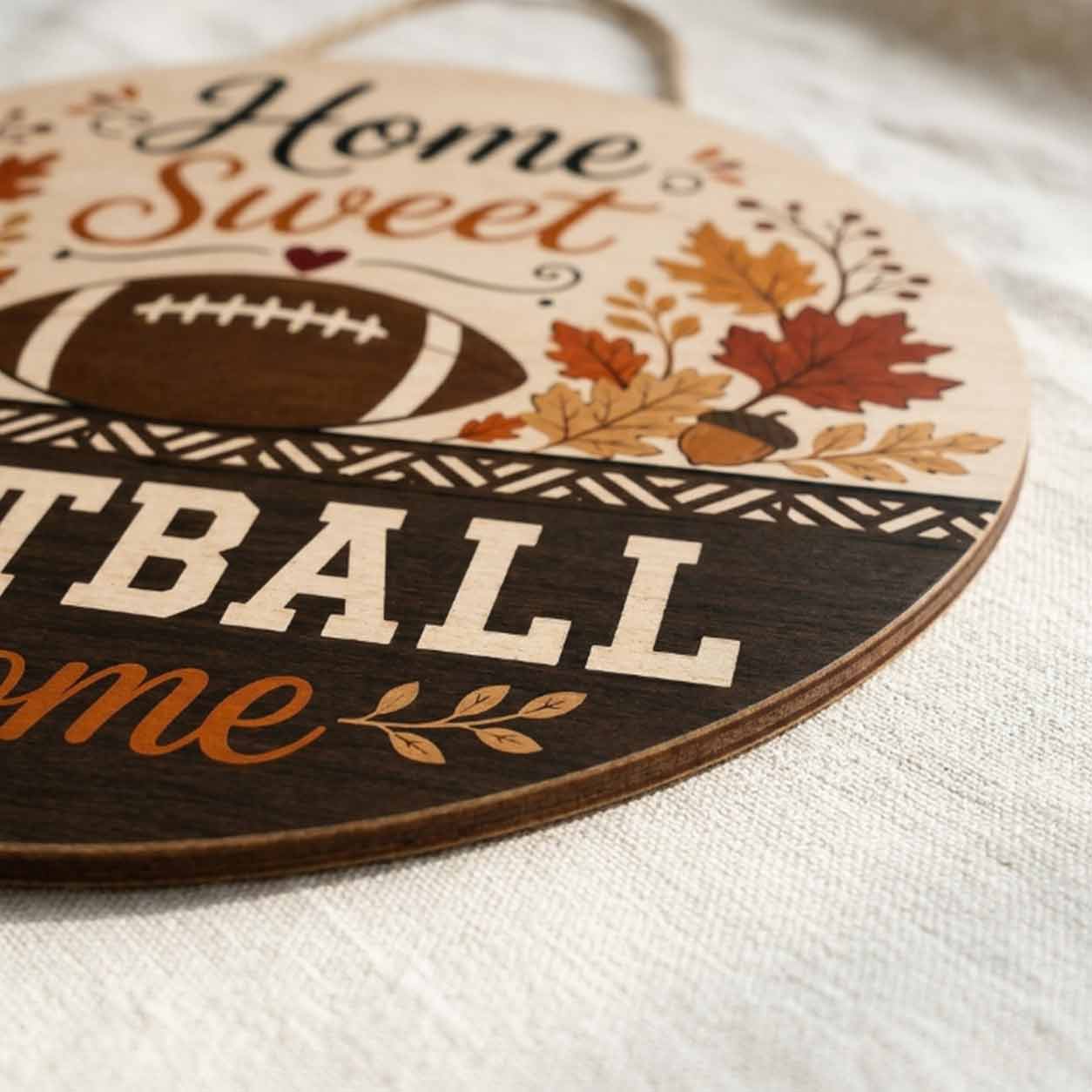 Fall Porch Decor, Home Sweat Football Home Wooden Fall Door Hanger,  Front Door Sign, Farmhouse Fall Decor