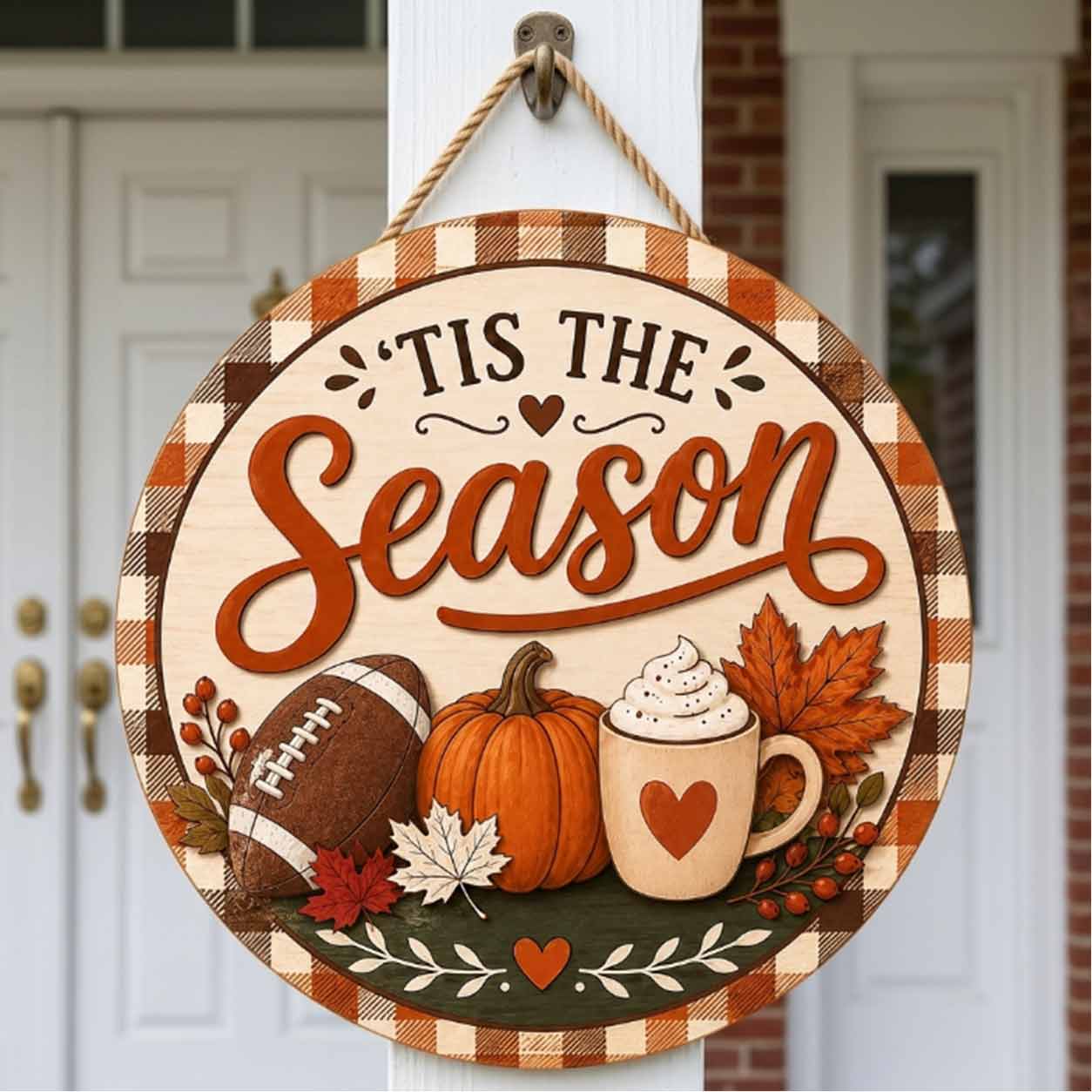 Fall Porch Decor, Pumpkins Vase Hello Fall Wooden Fall Door Hanger,  Front Door Sign, Farmhouse Fall Decor