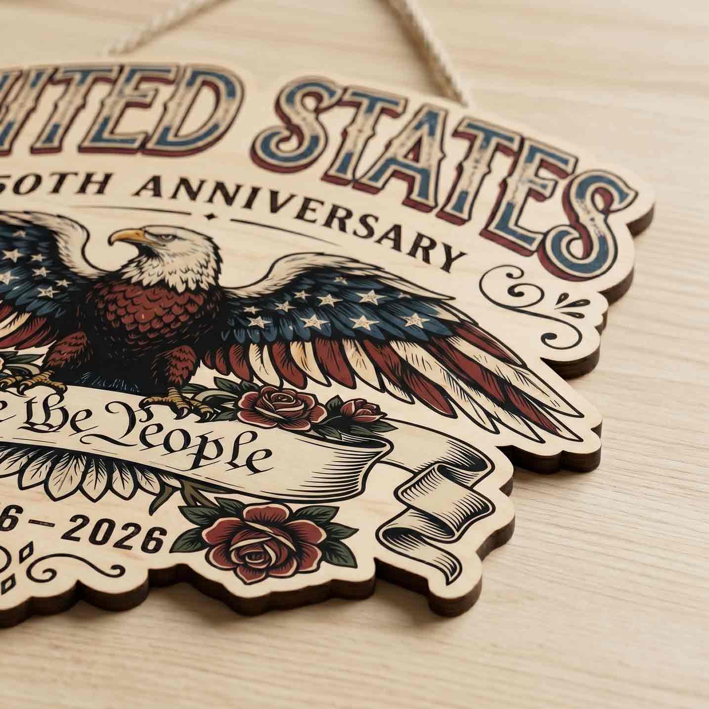 We Love Jesus And America Too Wooden Sign Christian Patriotic Decor