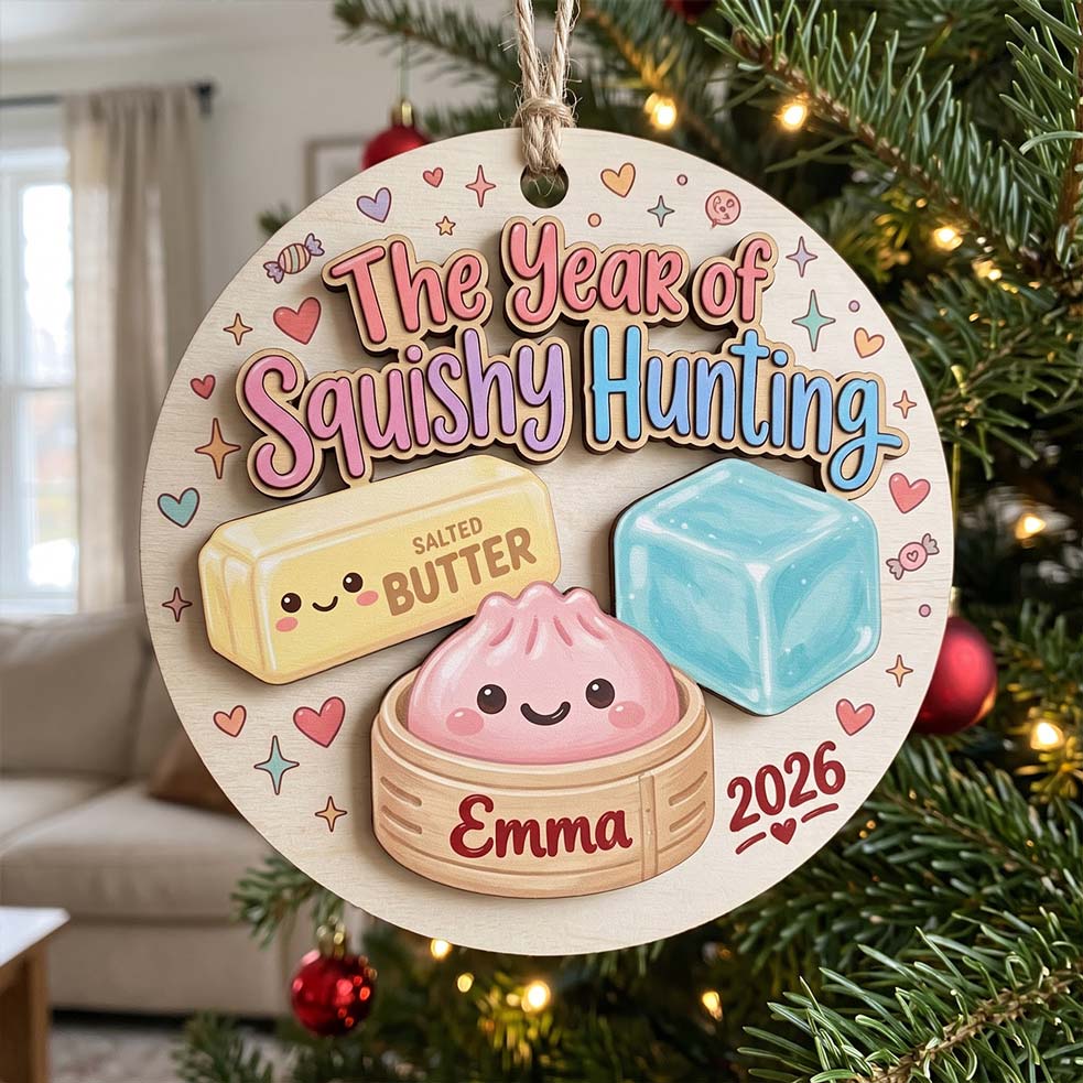 Classic Squishy Hunting Butter Ice Cube Custom Name Date Wooden Ornament Squishy