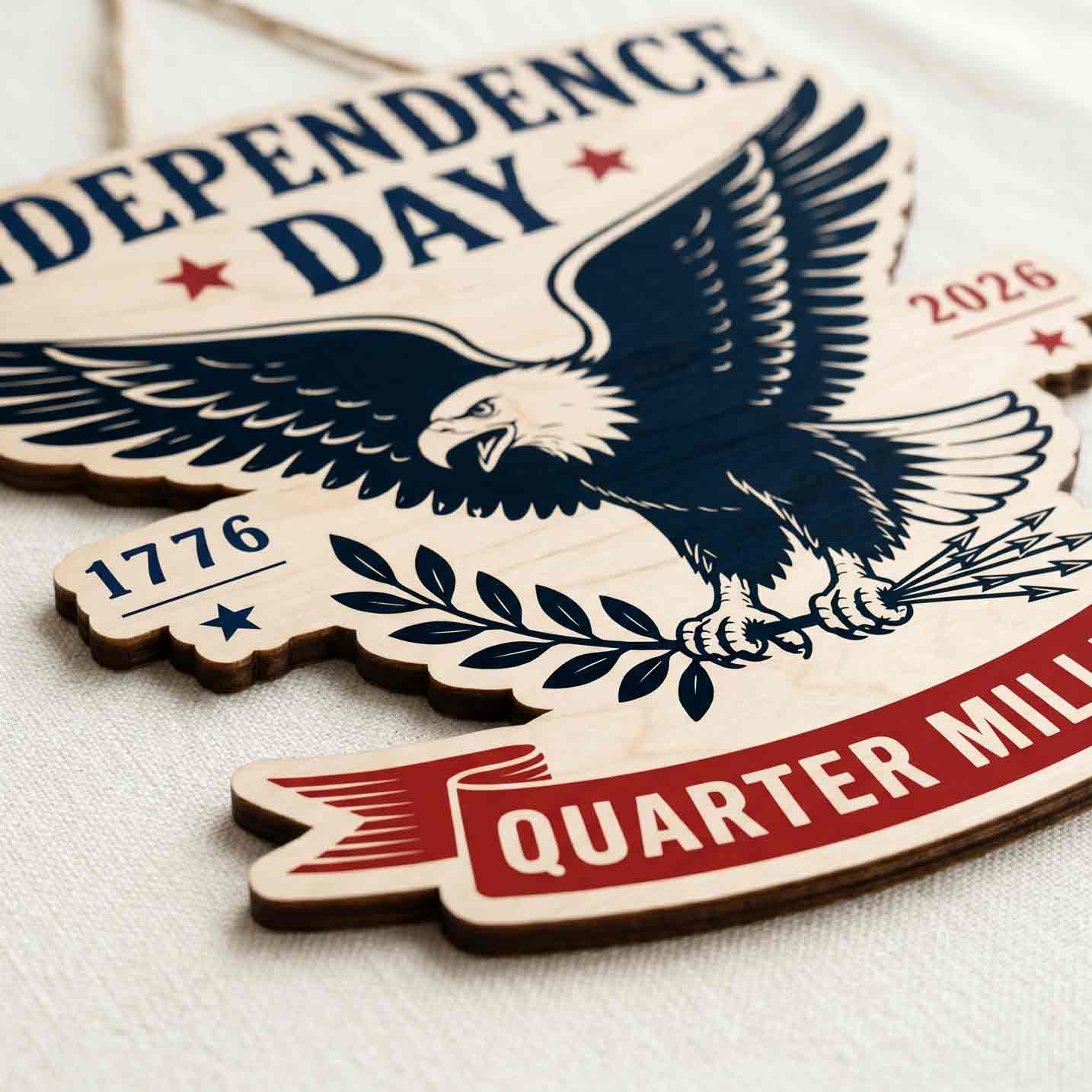 America 250 Independence Day Quarter Millennial Wooden Sign 1776-2026
