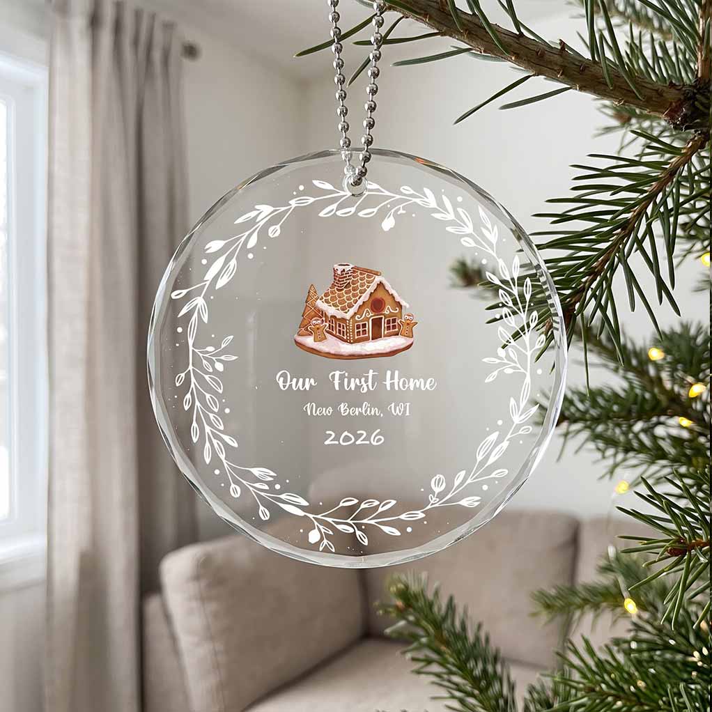 Round Glass Ornament (Custom Date Address)