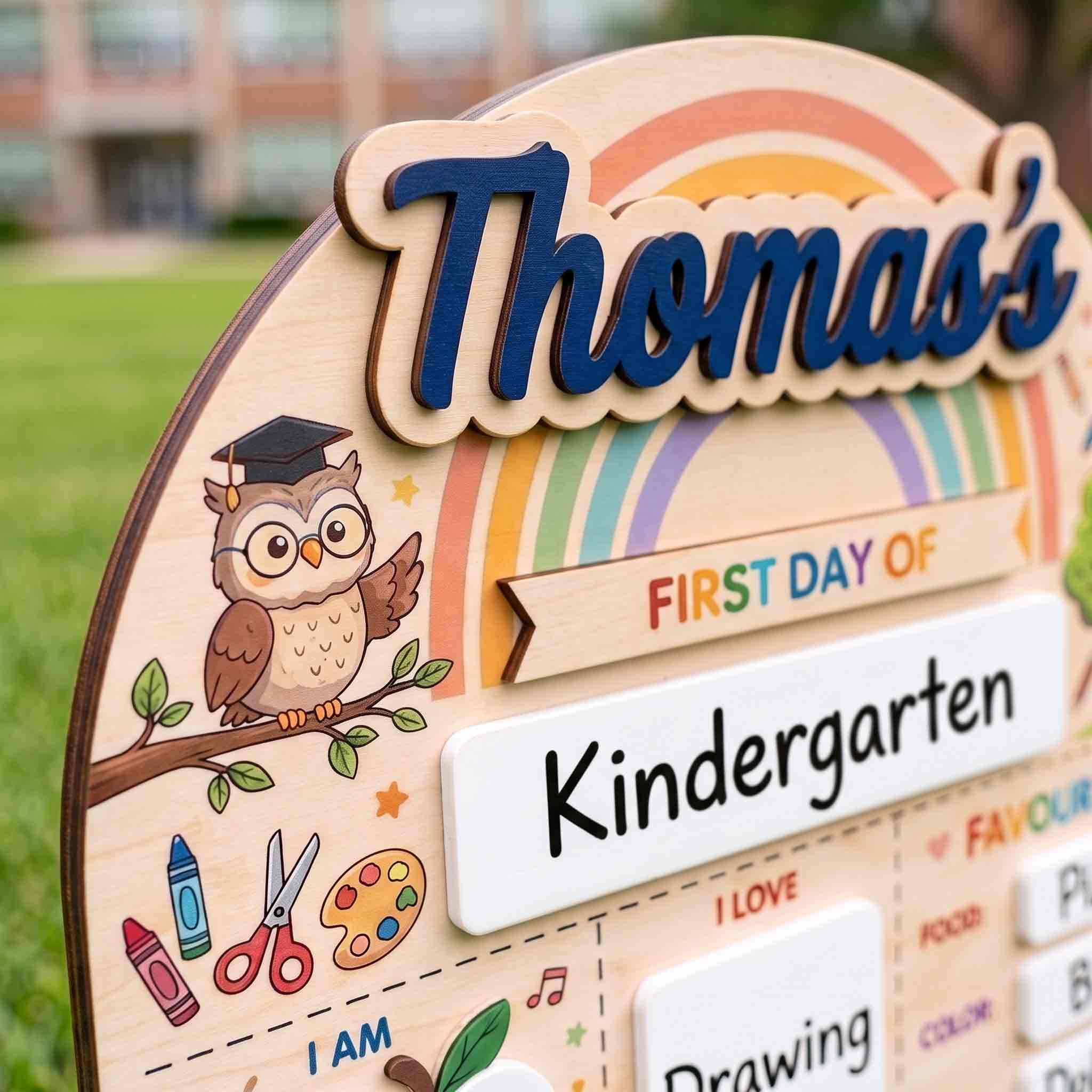 Personalized Rainbow Classroom First & Last Day School Board, Reusable Dry Erase Board, Back to School Sign