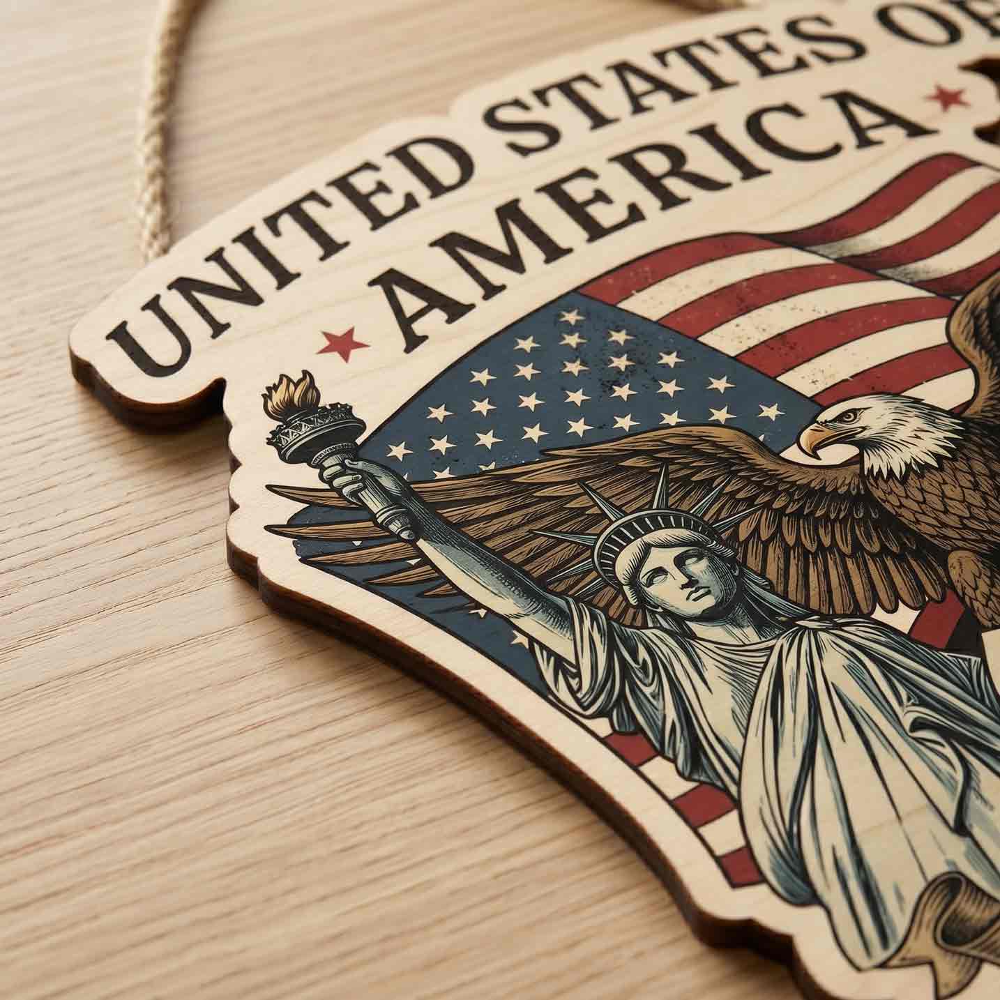 United States Of America 250th Anniversary Wooden Hanging Sign 1776-2026