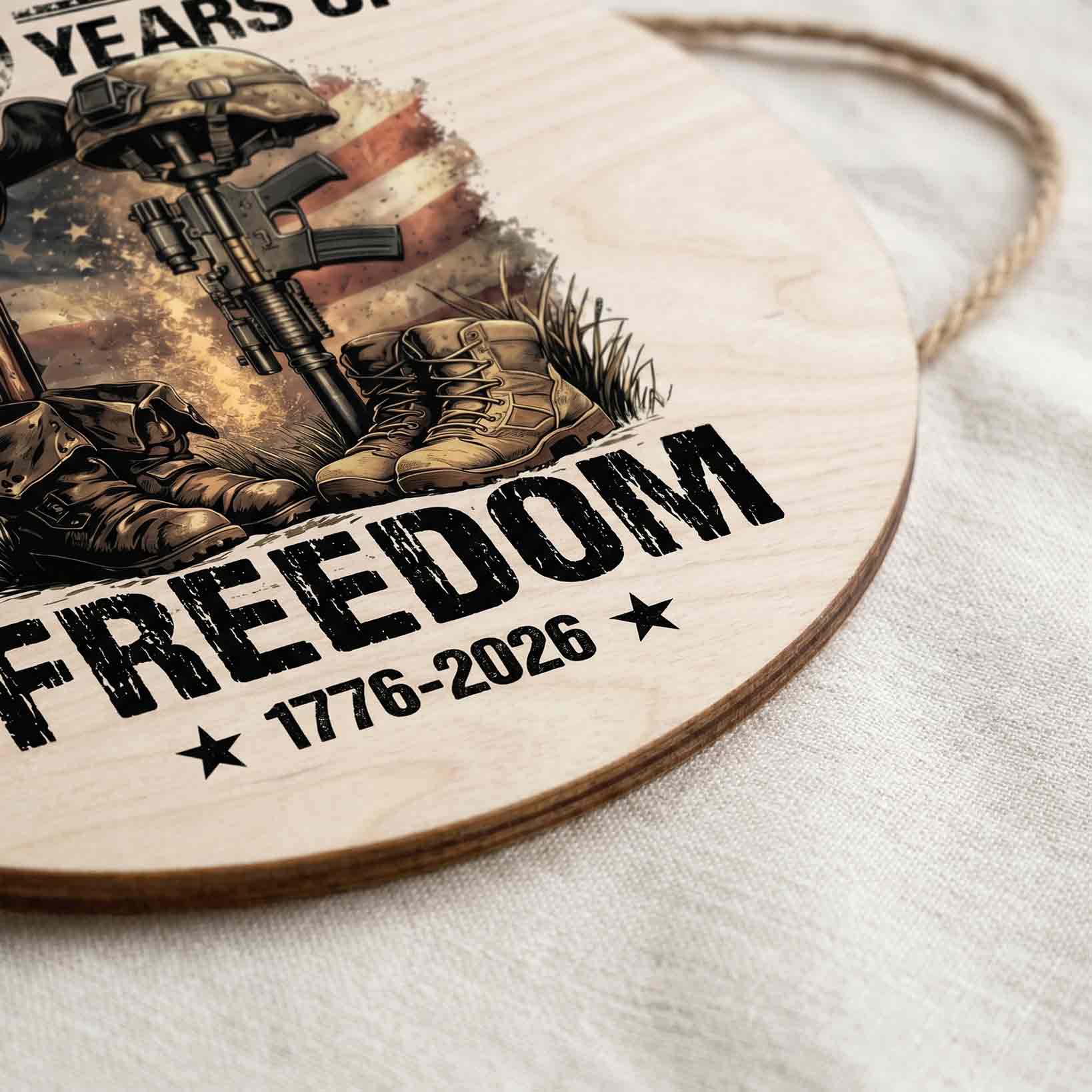 Patriotic America 250 Wooden Sign Military Freedom Memorial Decor