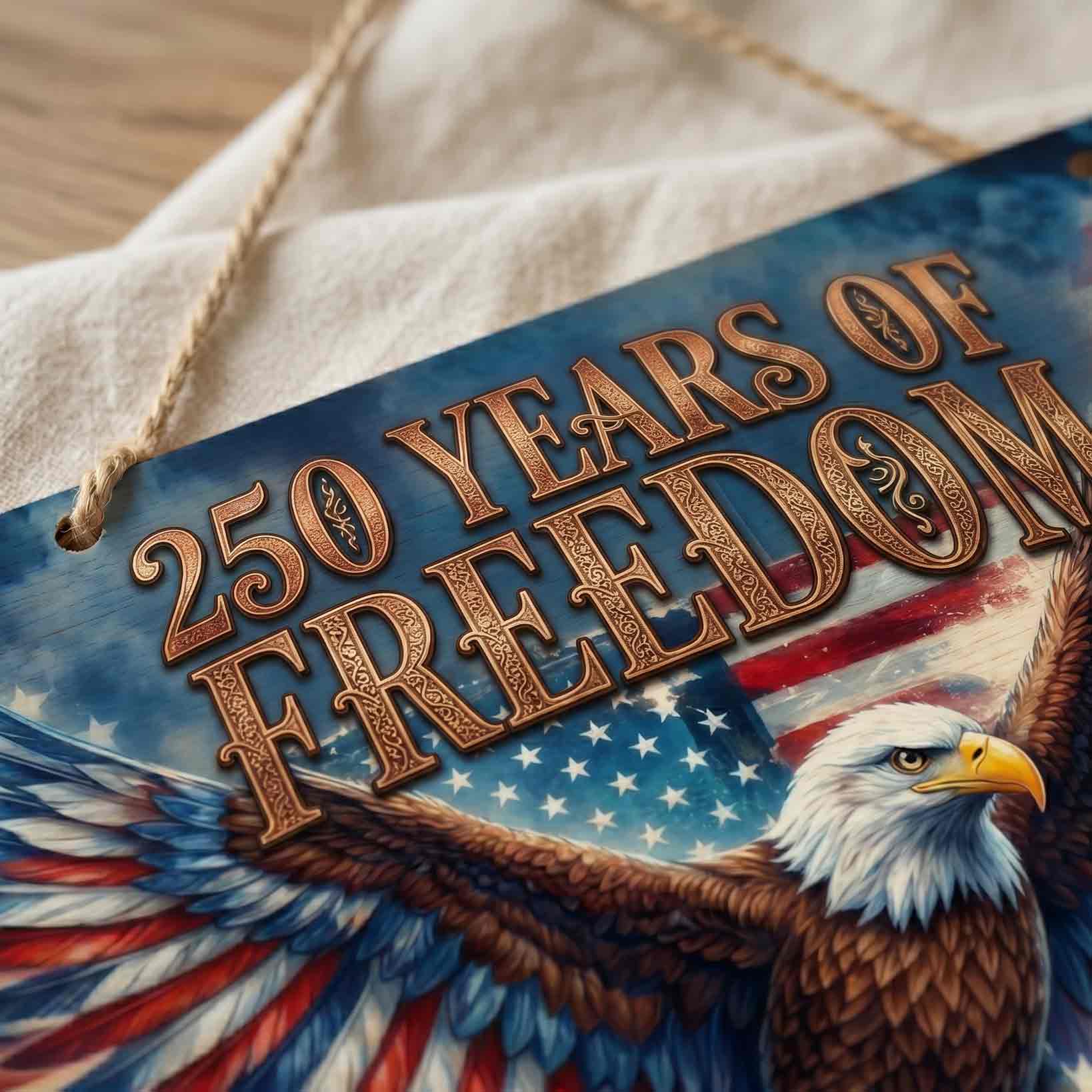 1776 2026 We The People Eagle 250th Anniversary Wooden Sign