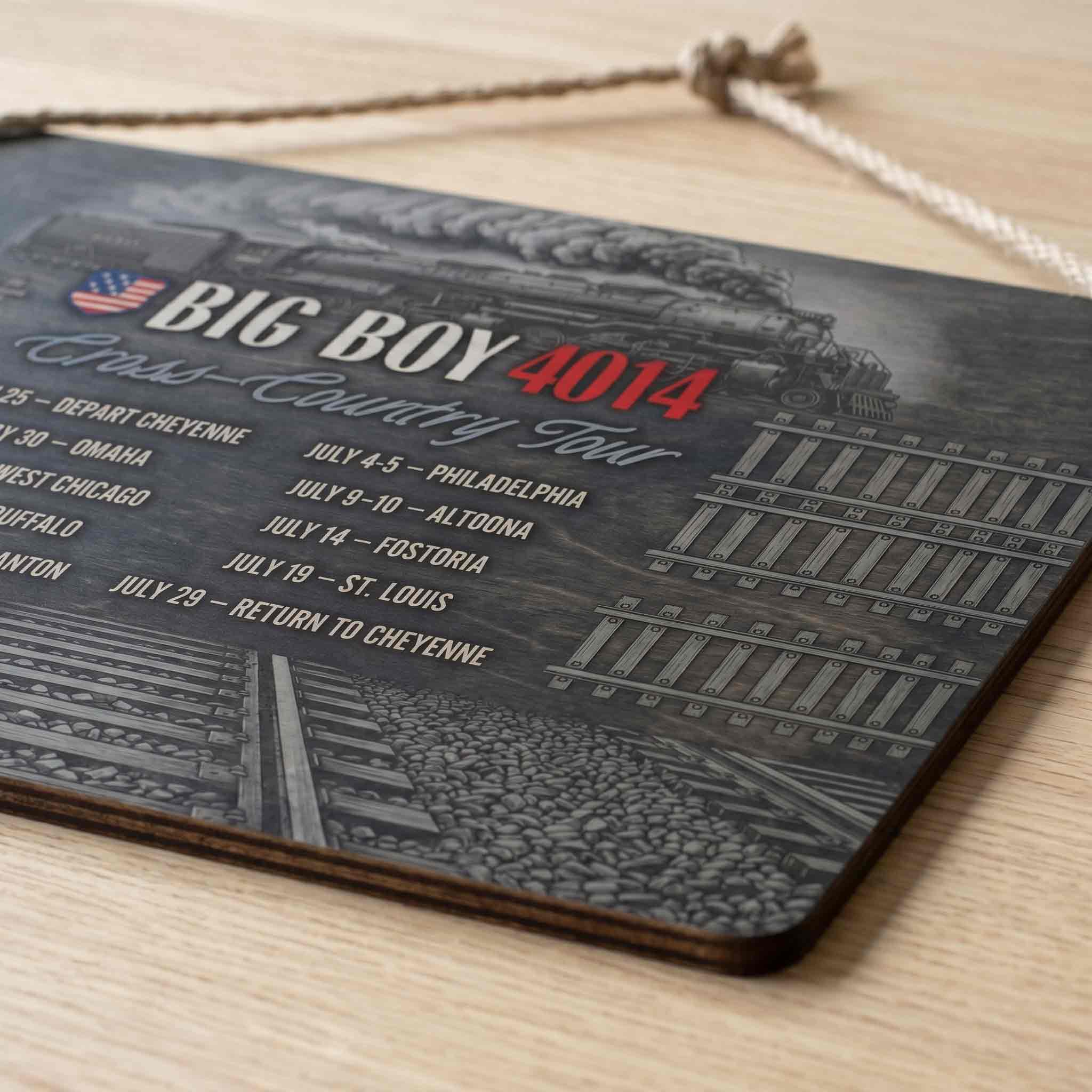 Big Boy Train America 250th Anniversary Wooden Sign