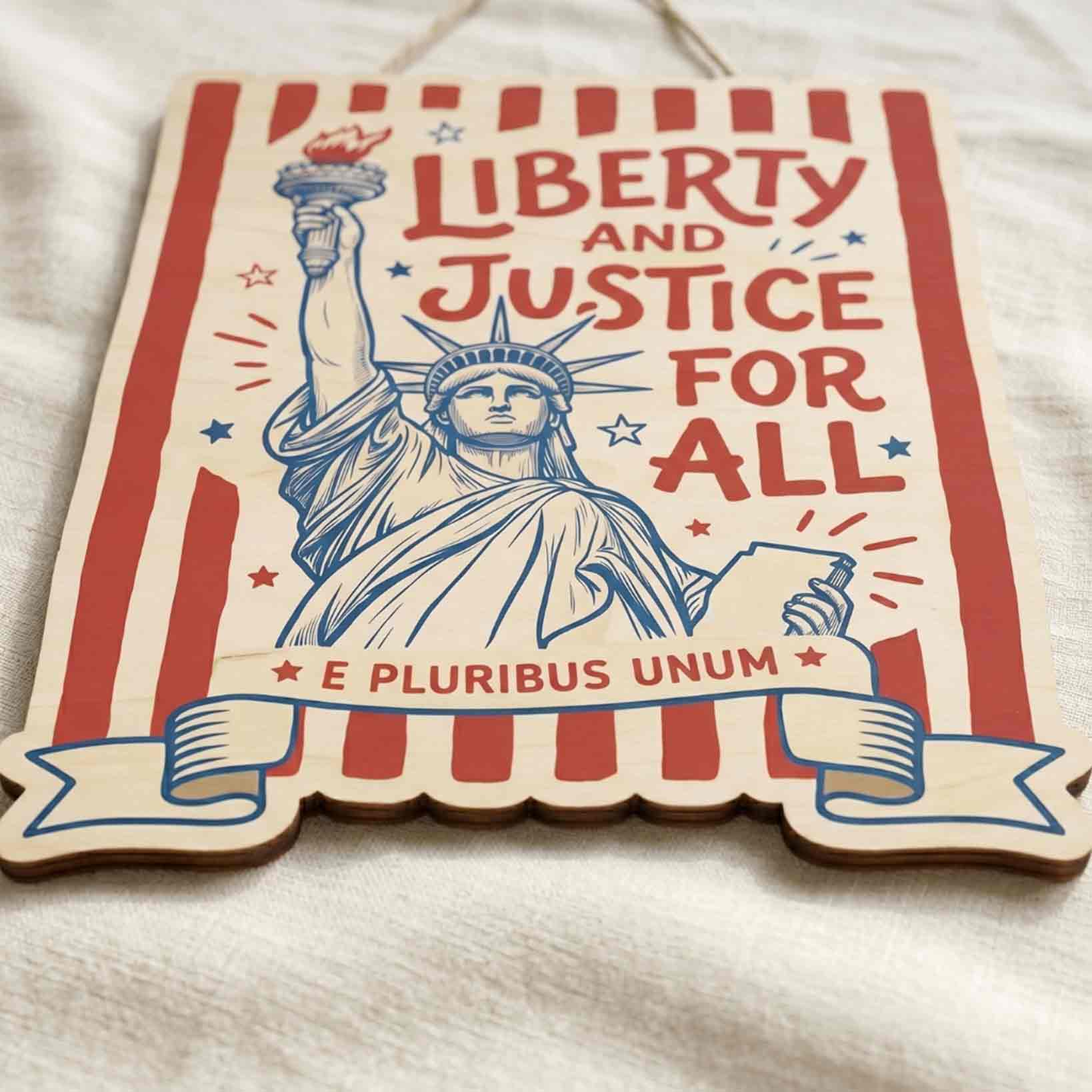 Statue of Liberty Vintage Patriotic Wooden Sign