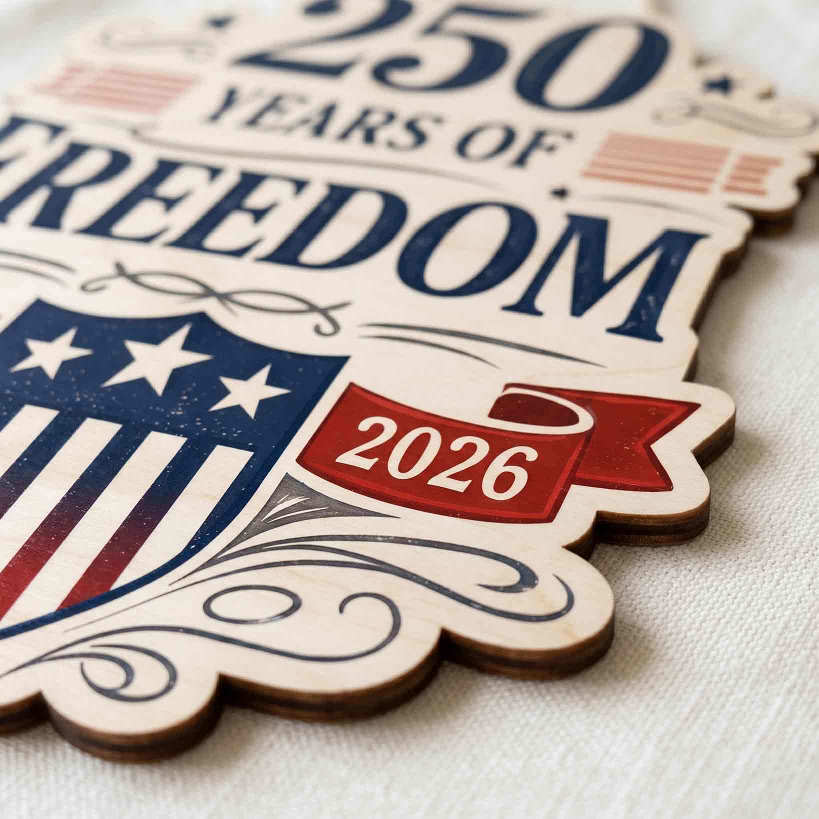 250 Years Of Freedom America 250 Wooden Sign 1776-2026