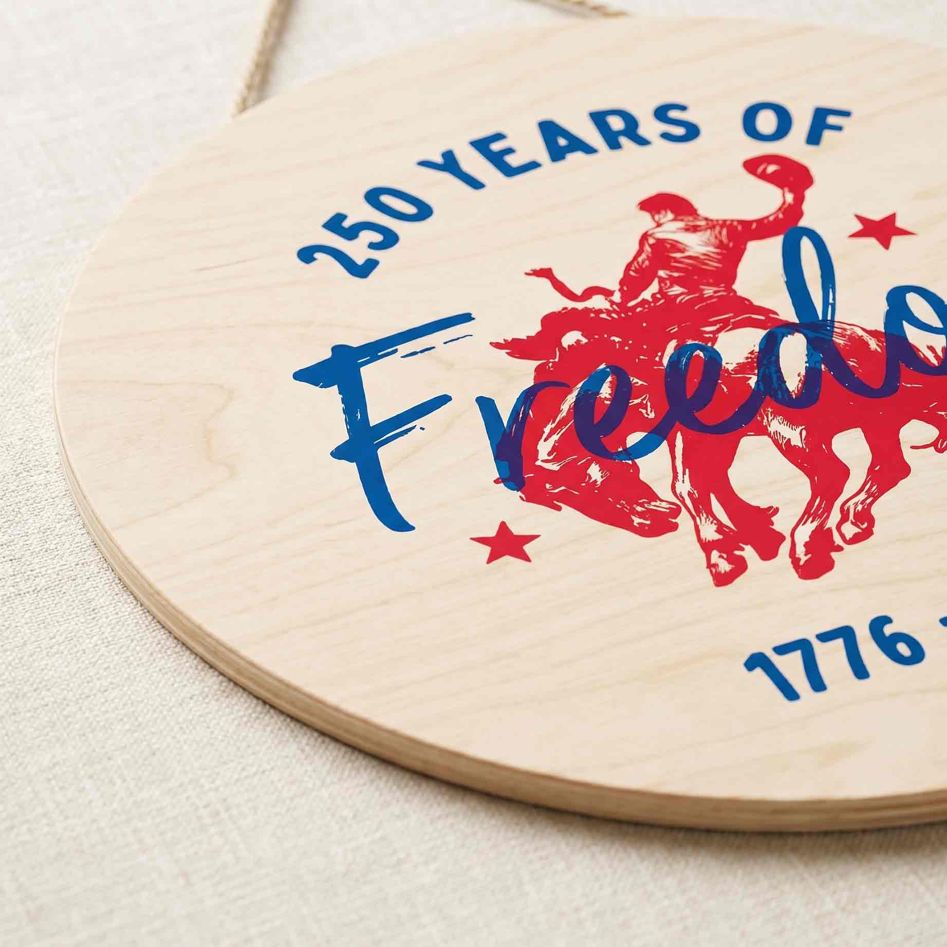 America 250 Years Of Freedom Wooden Hanging Sign 1776-2026 Patriotic Decor