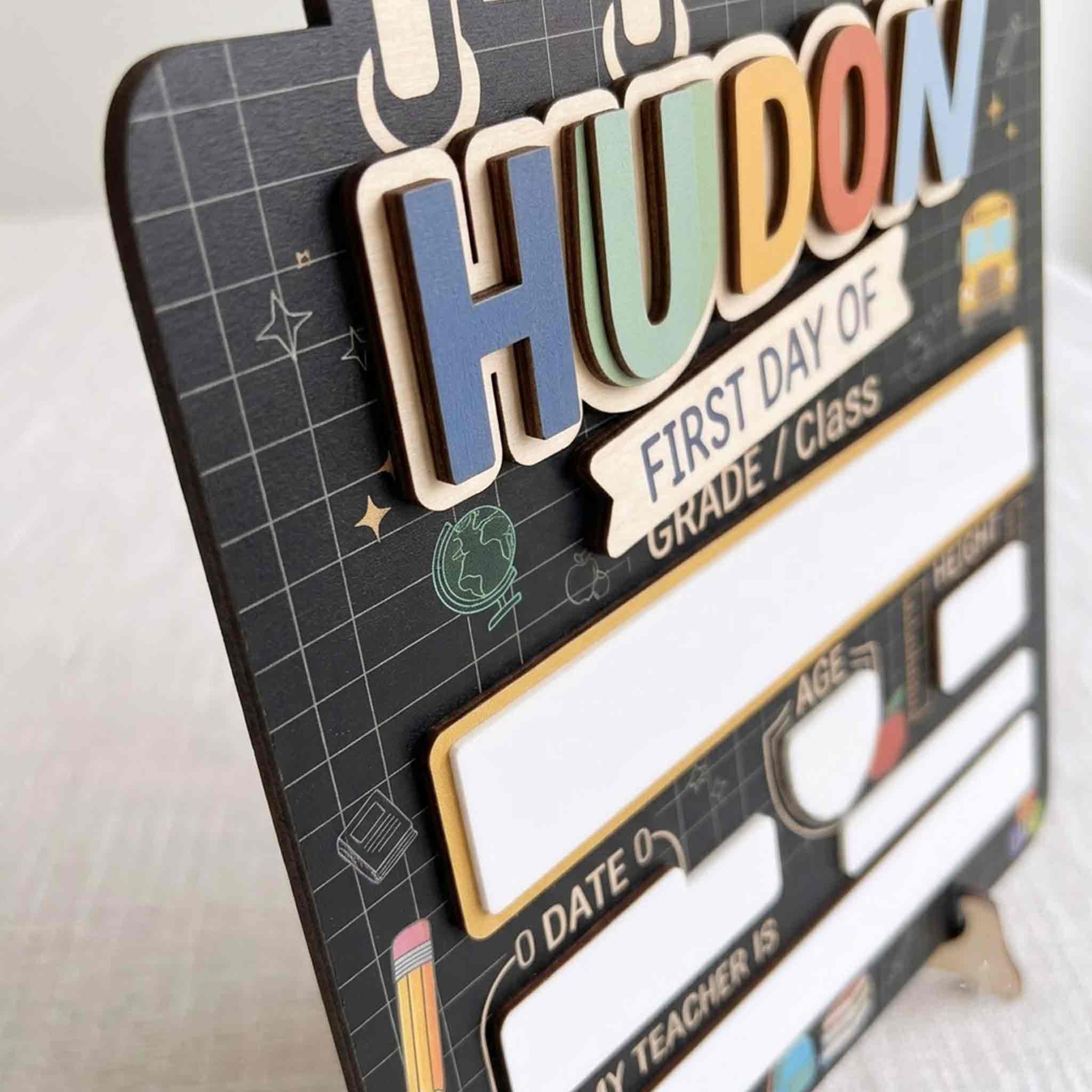 Personalized Classic Blackboard Theme First & Last Day School Sign, Reusable Dry Erase Board, Back to School Sign