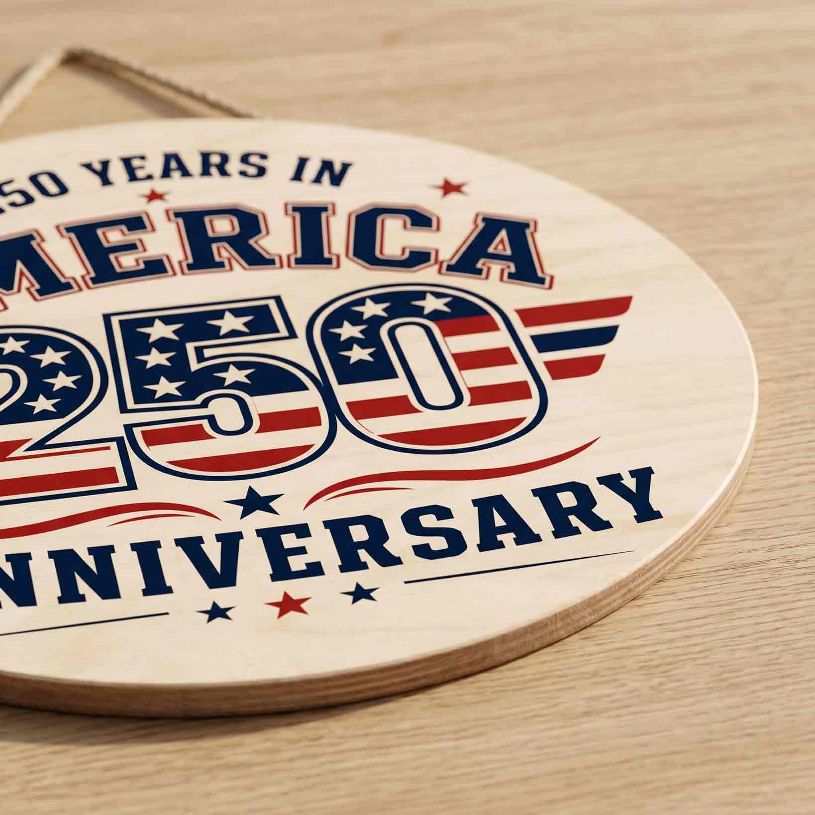 America 250 Anniversary Wooden Sign 250 Years In America Patriotic USA Decor