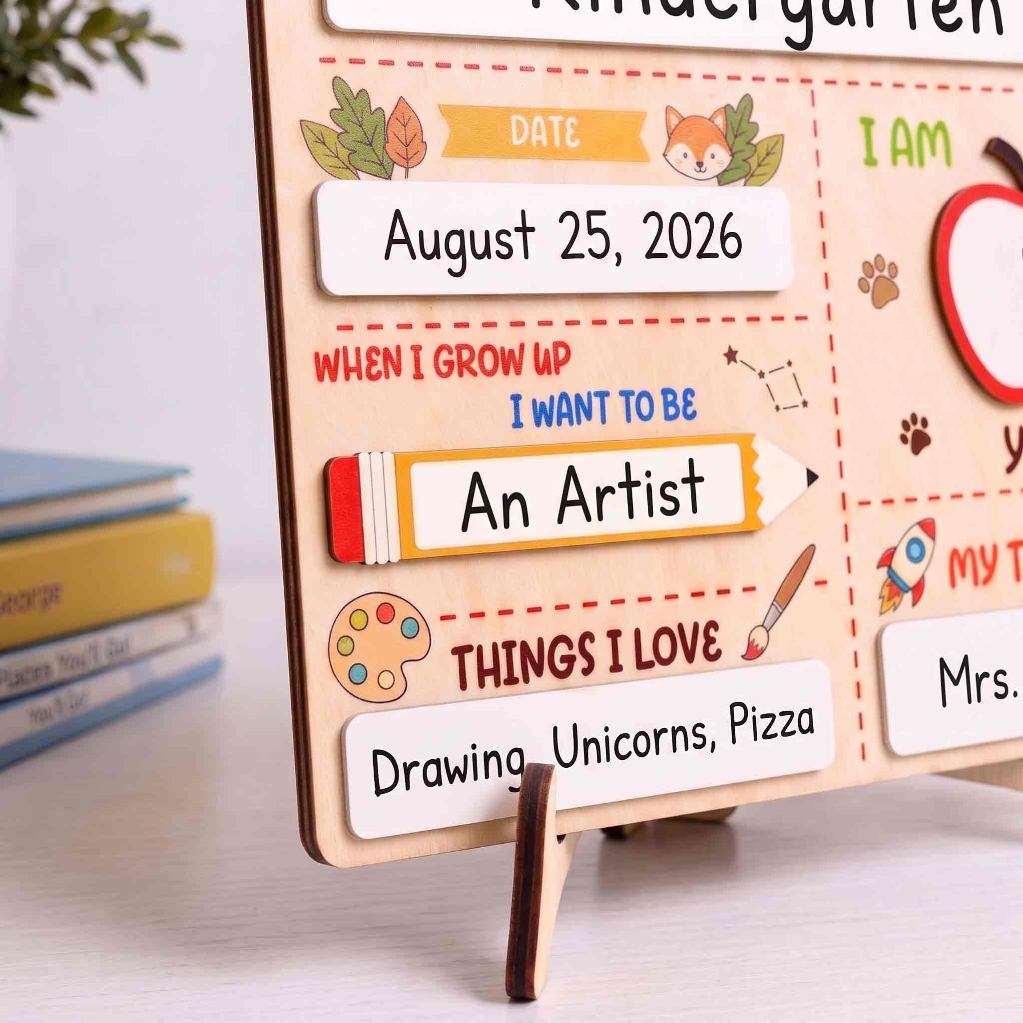 Personalized School Celebration First & Last Day School Sign, Reusable Dry Erase Board, Back to School Sign