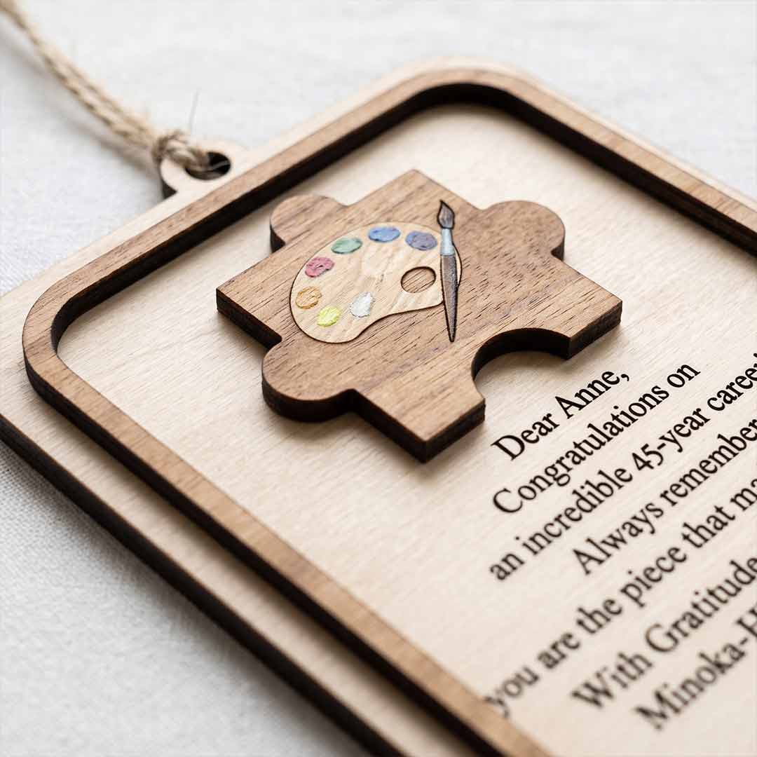 You Are The Piece That Made The Difference Personalized Custom Name Retirement 2 Layered Piece Wooden Christmas Ornament Retirement Appreciation Gift