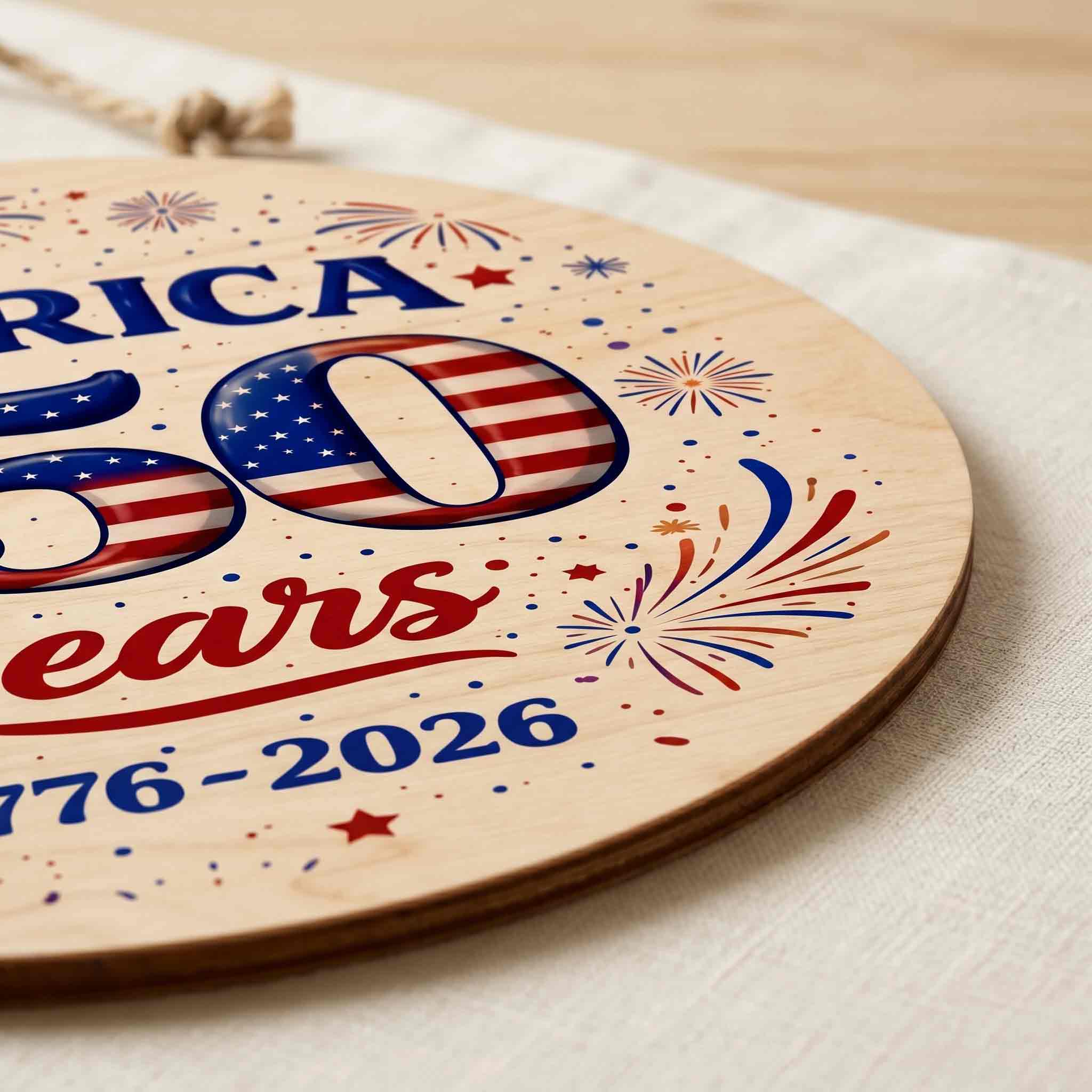 America 250 Years Wooden Sign Celebrating 250 Years of Freedom
