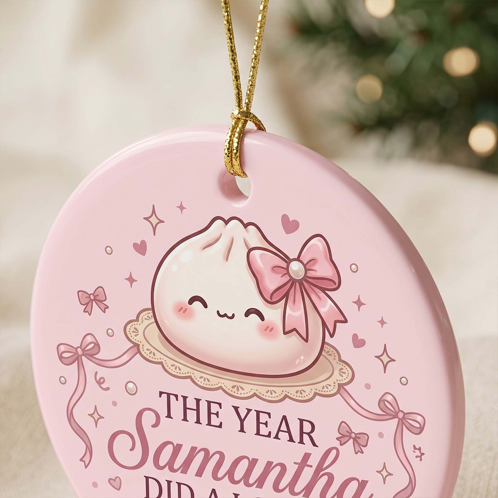 Squishy Hunting 2026 Custom Name Date Round Ceramic Christmas Ornament Cute Squishy Christmas Gift