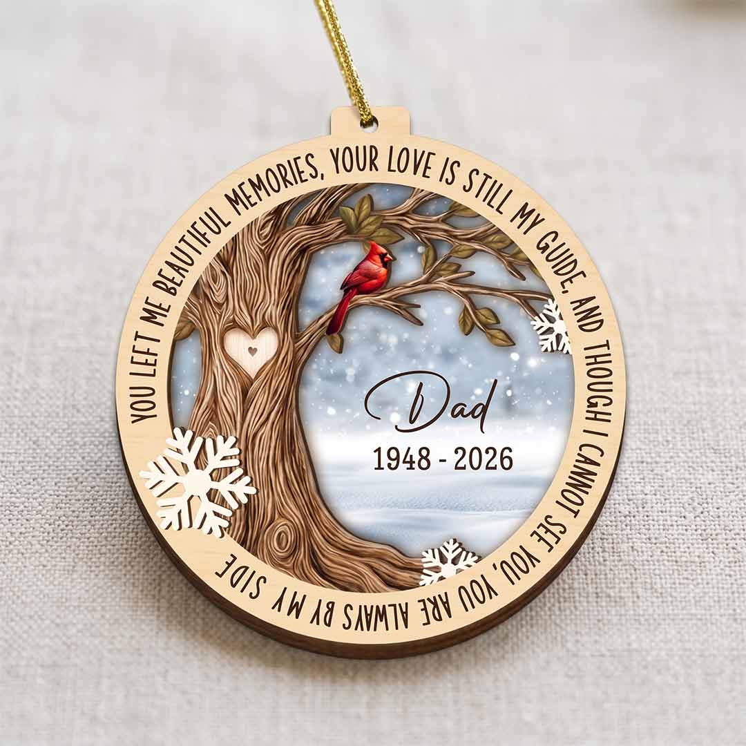 Your Love Is Still My Guide Cardinal Keepsake Personalized Custom Name Date Memorial 1-Layer Wooden Christmas Ornament for Loss of Loved One