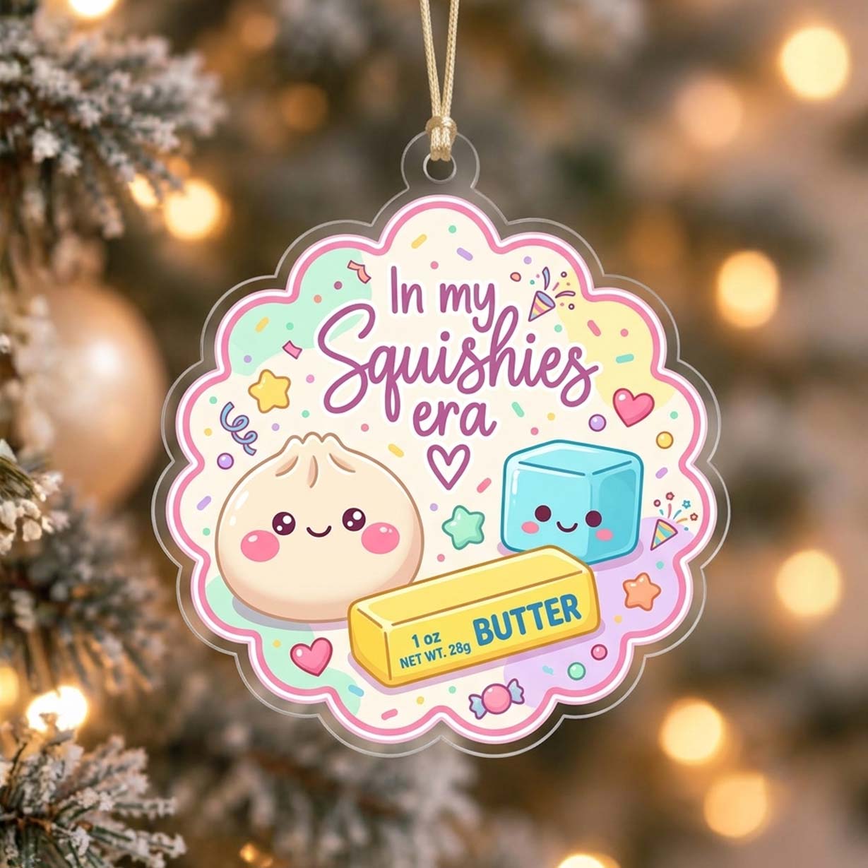 In My Squishies Era Cute Butter Friends Acrylic Christmas Ornament Cute