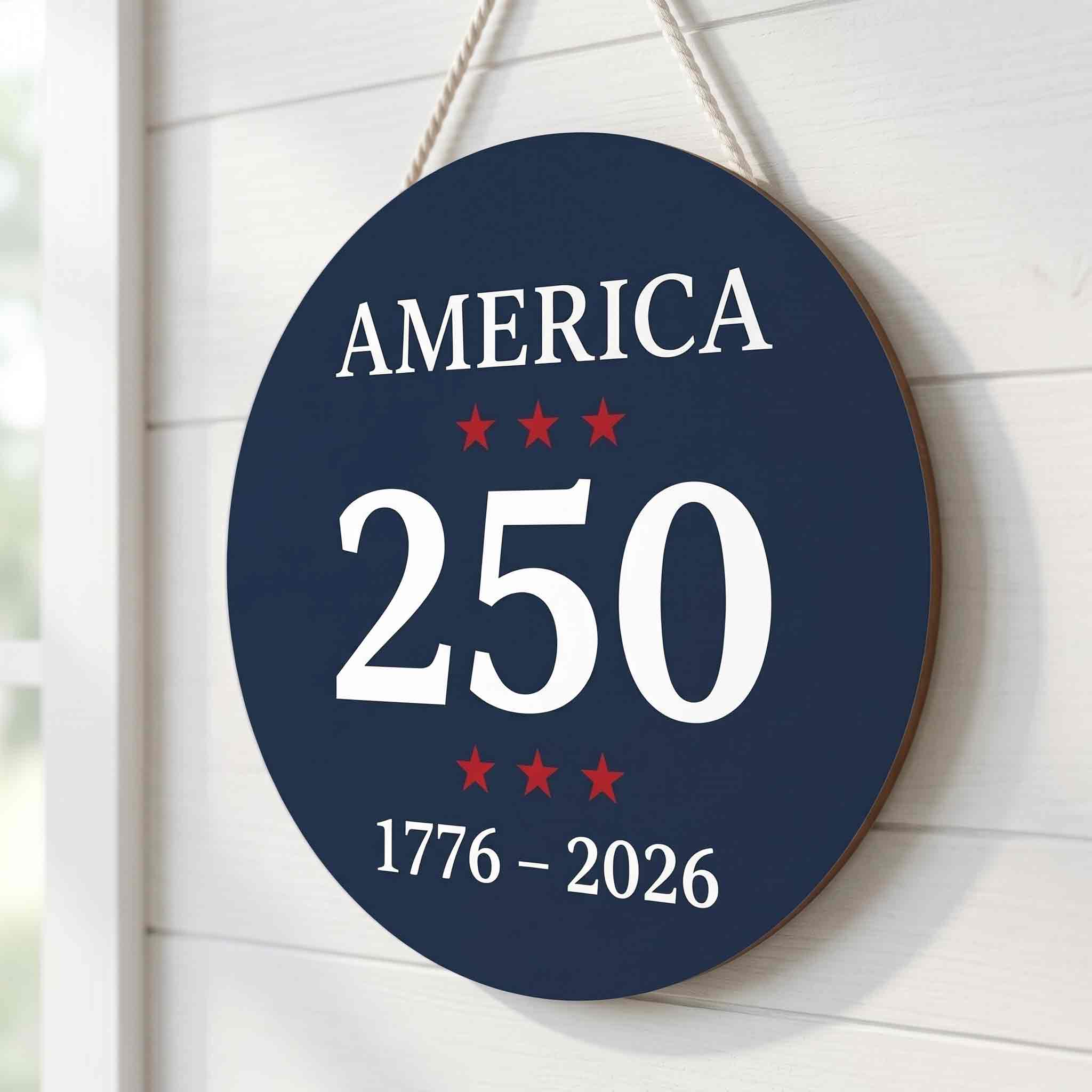 America 250th Anniversary Wooden Sign Patriotic Decor 1776-2026