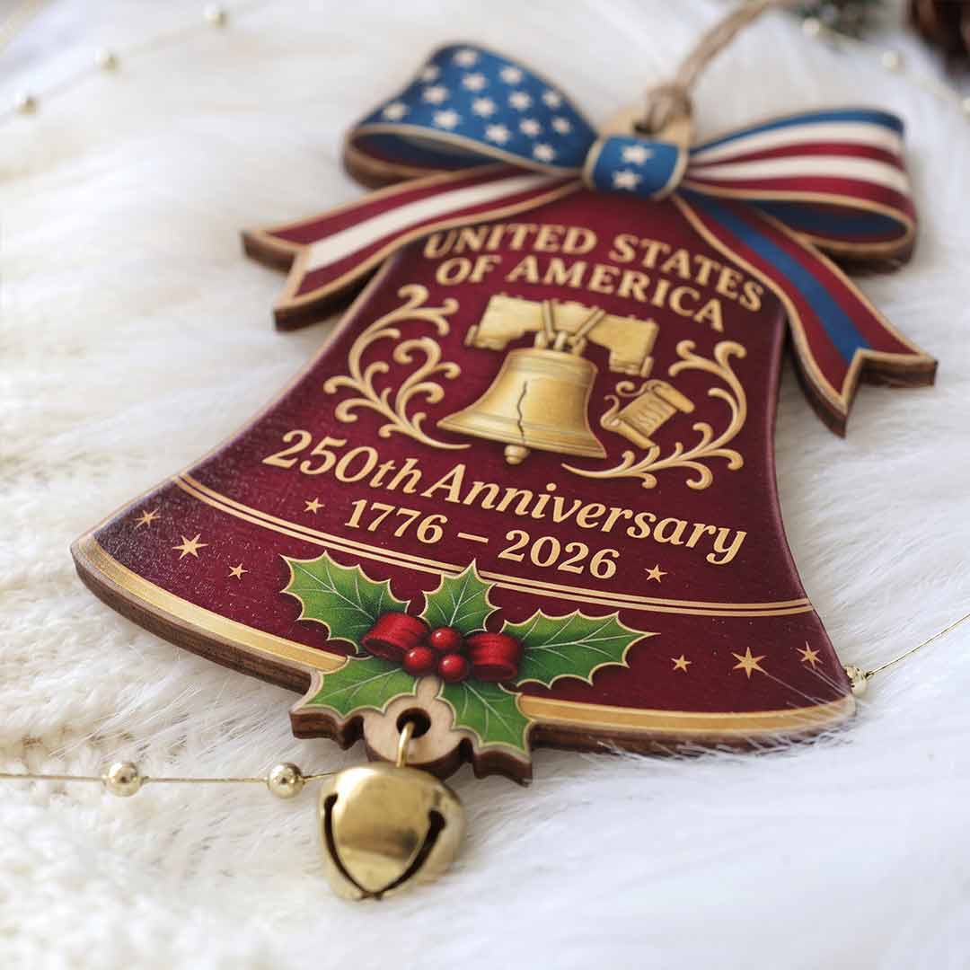 1-Layer Wooden Ornament With 1 Bell