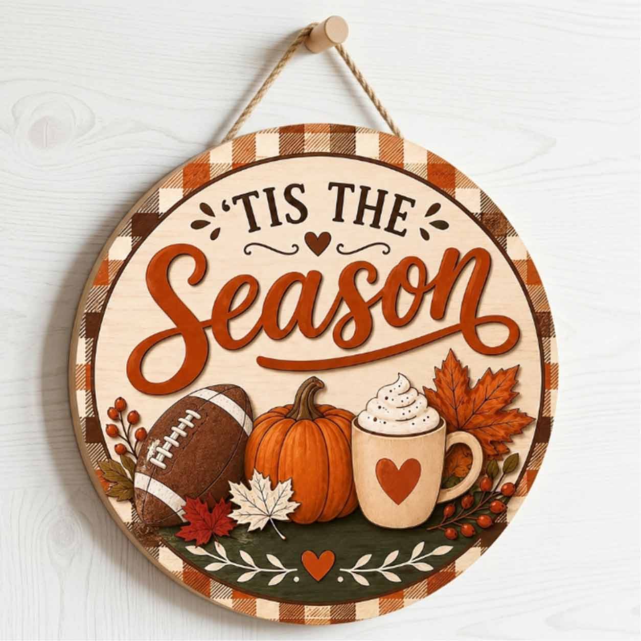 Fall Porch Decor, Pumpkins Vase Hello Fall Wooden Fall Door Hanger,  Front Door Sign, Farmhouse Fall Decor