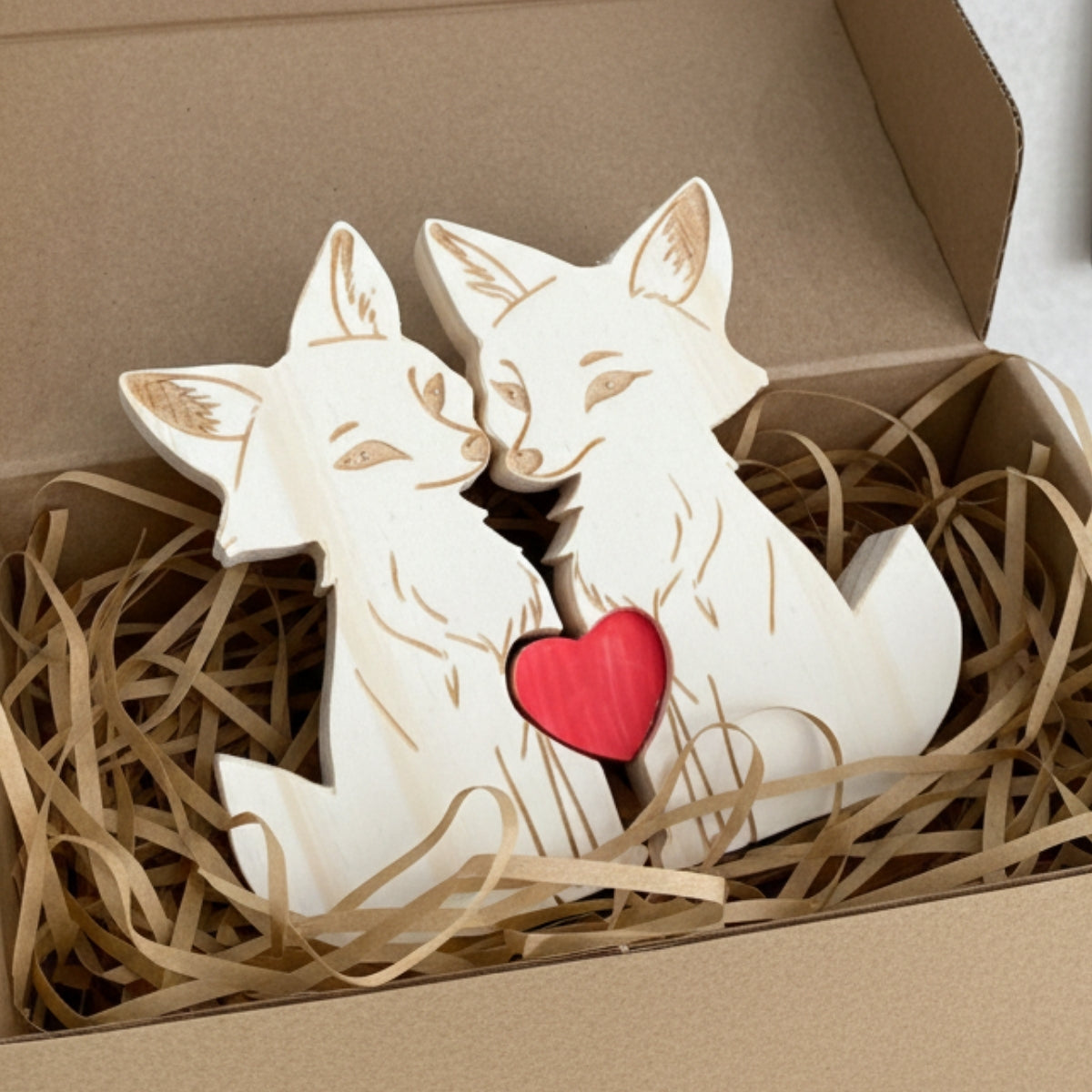 Personalized Fox Couple Puzzle Custom Wooden Puzzle