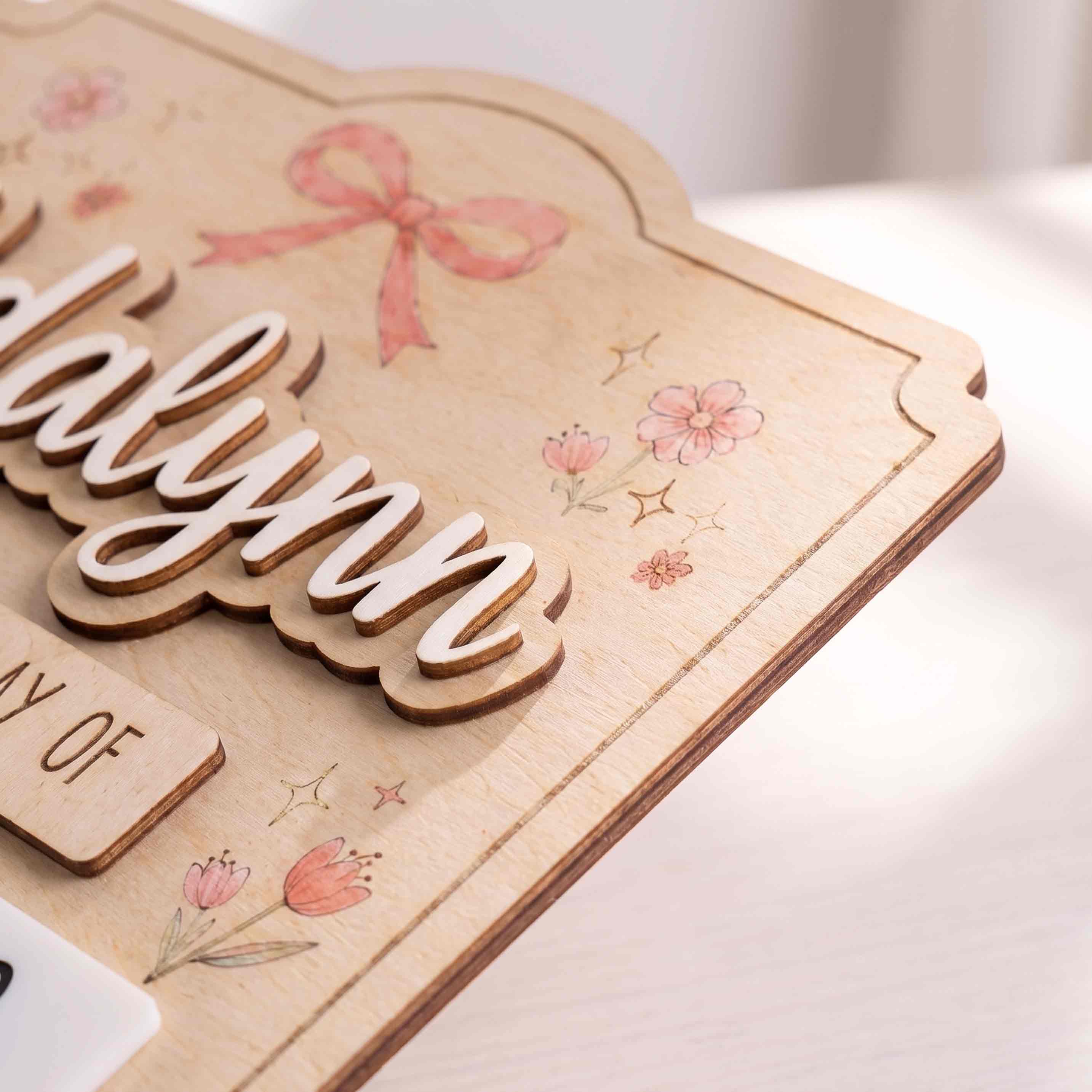 Personalized Bow Floral First & Last Day School Board, Reusable Dry Erase Board, Back to School Sign
