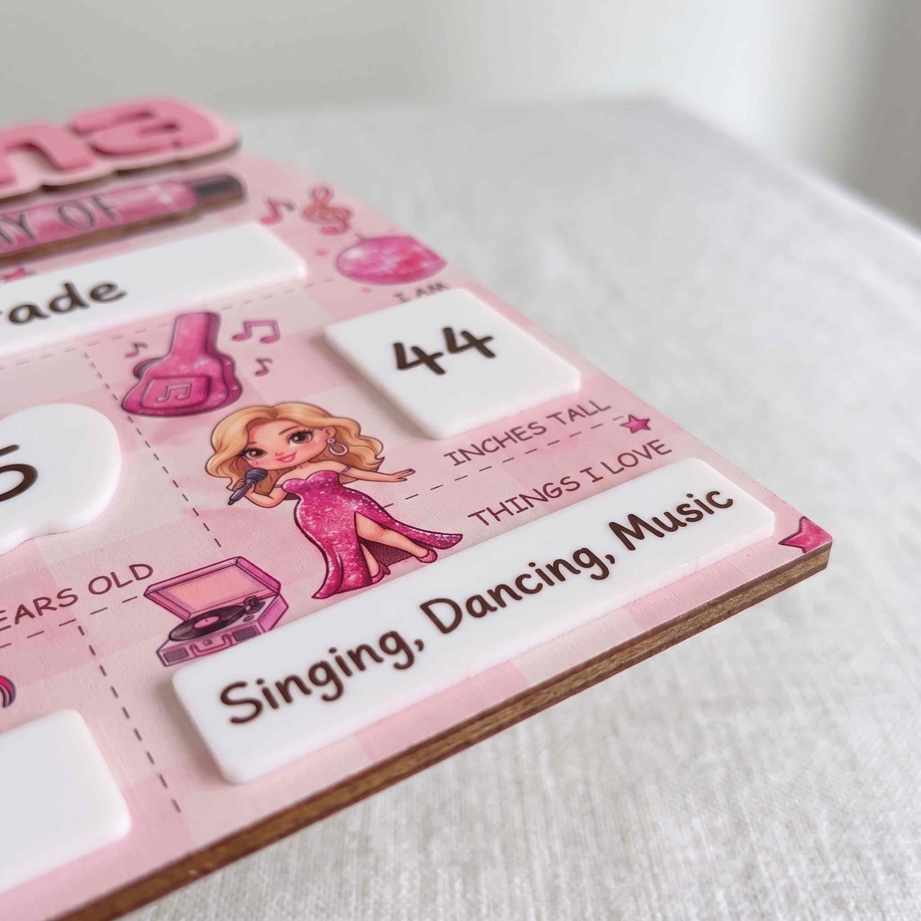 Personalized Music Theme First Day School Board, Reusable Dry Erase Board, Back to School Sign