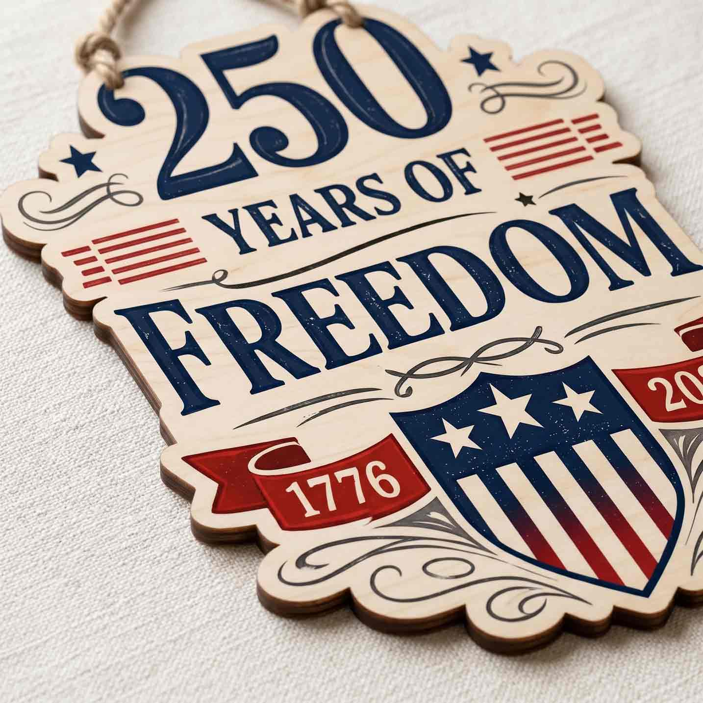 250 Years Of Freedom America 250 Wooden Sign 1776-2026
