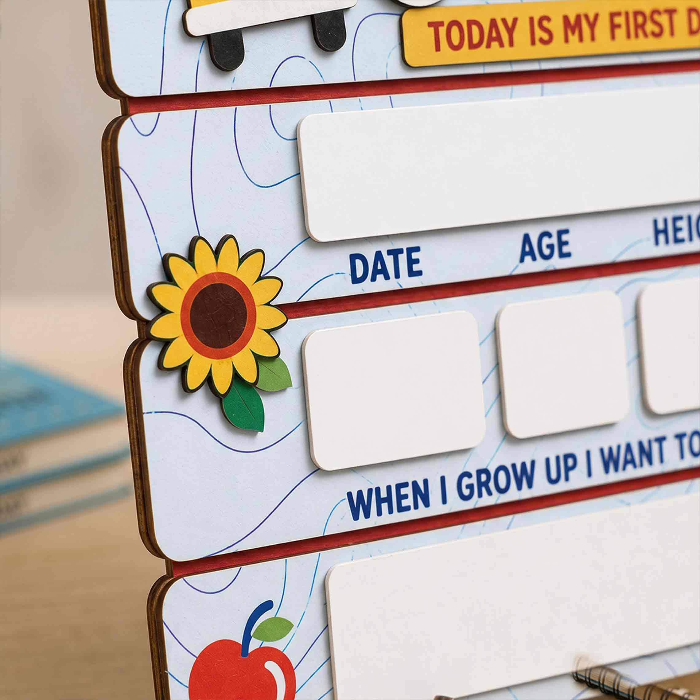 Personalized Colorful Classroom Theme First & Last Day School Sign, Reusable Dry Erase Board, Back to School Sign