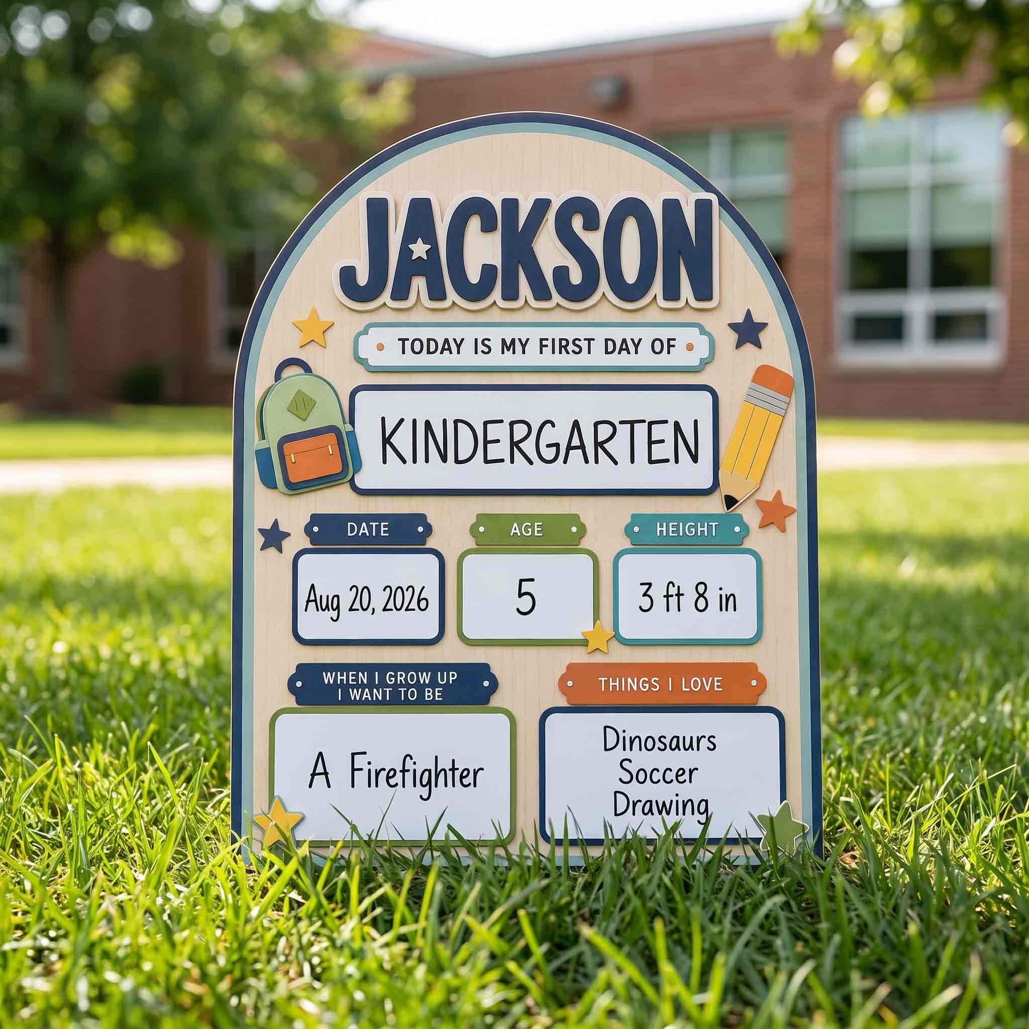 Personalized Modern Classroom Style First & Last Day School Sign, Reusable Dry Erase Board, Back to School Sign
