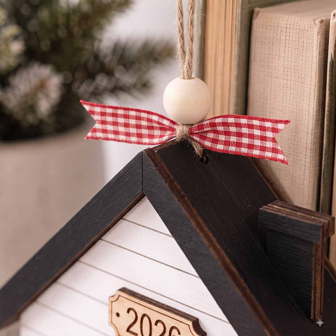 Personalized Wooden House Shape 3D Christmas Ornament