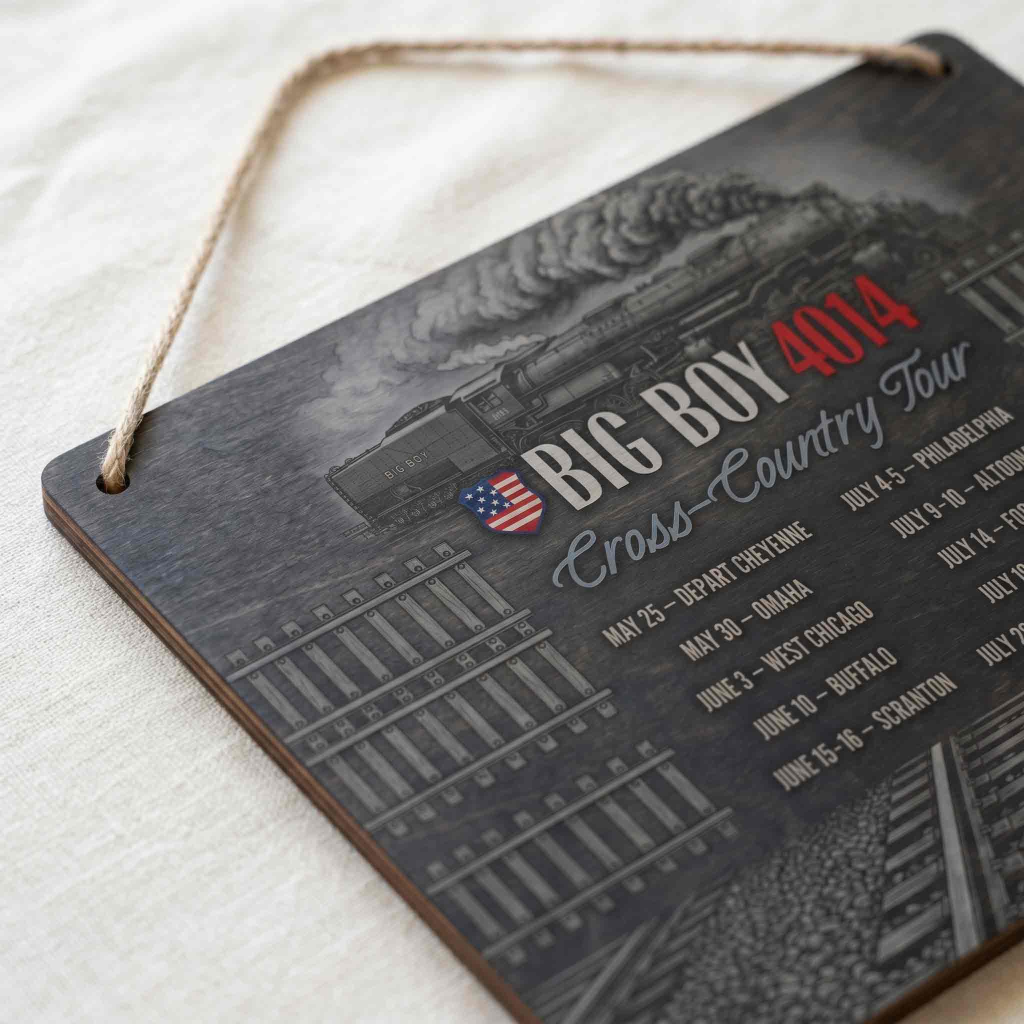 Big Boy Train America 250th Anniversary Wooden Sign
