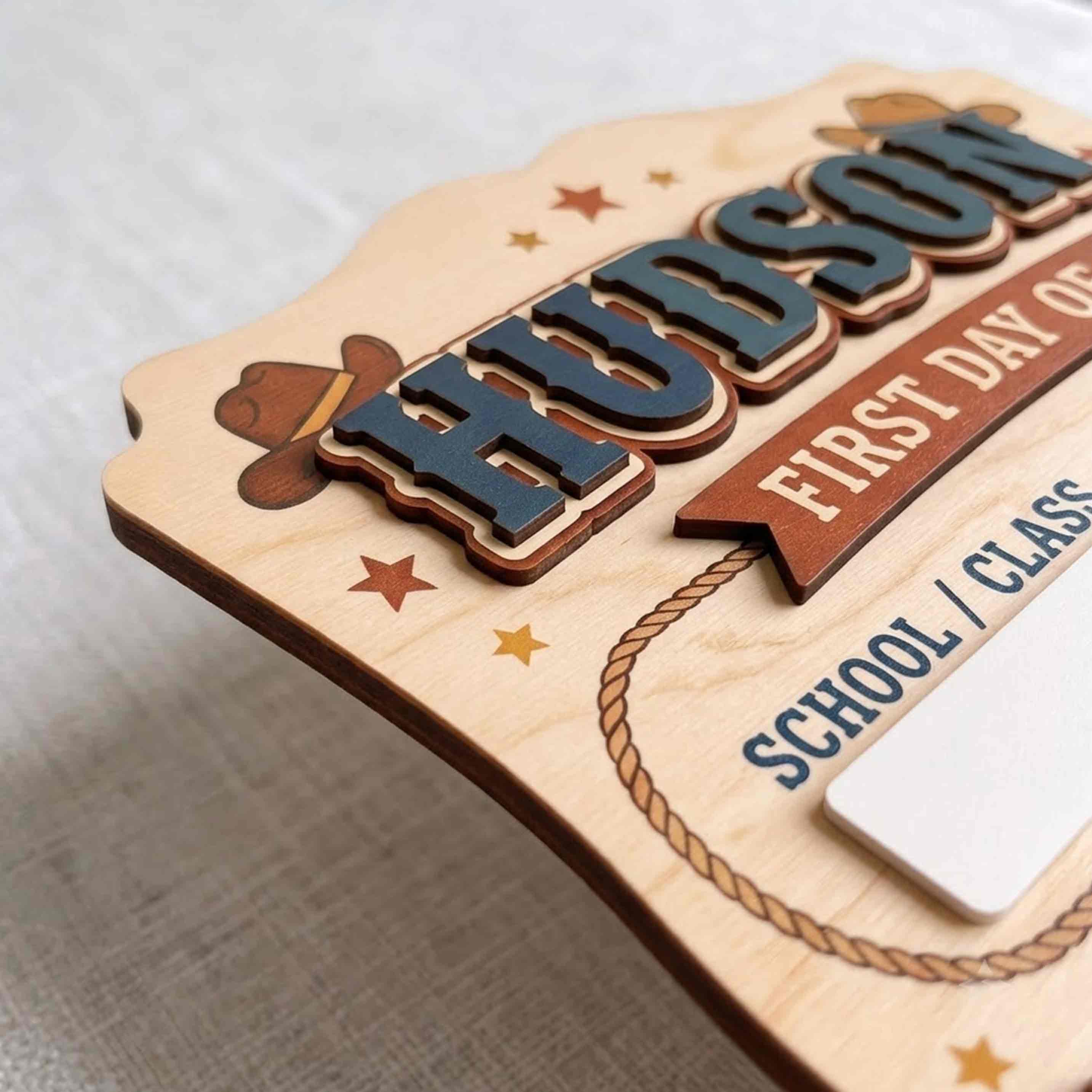 Personalized Western Ranch First & Last Day School Sign, Reusable Dry Erase Board, Back to School Sign