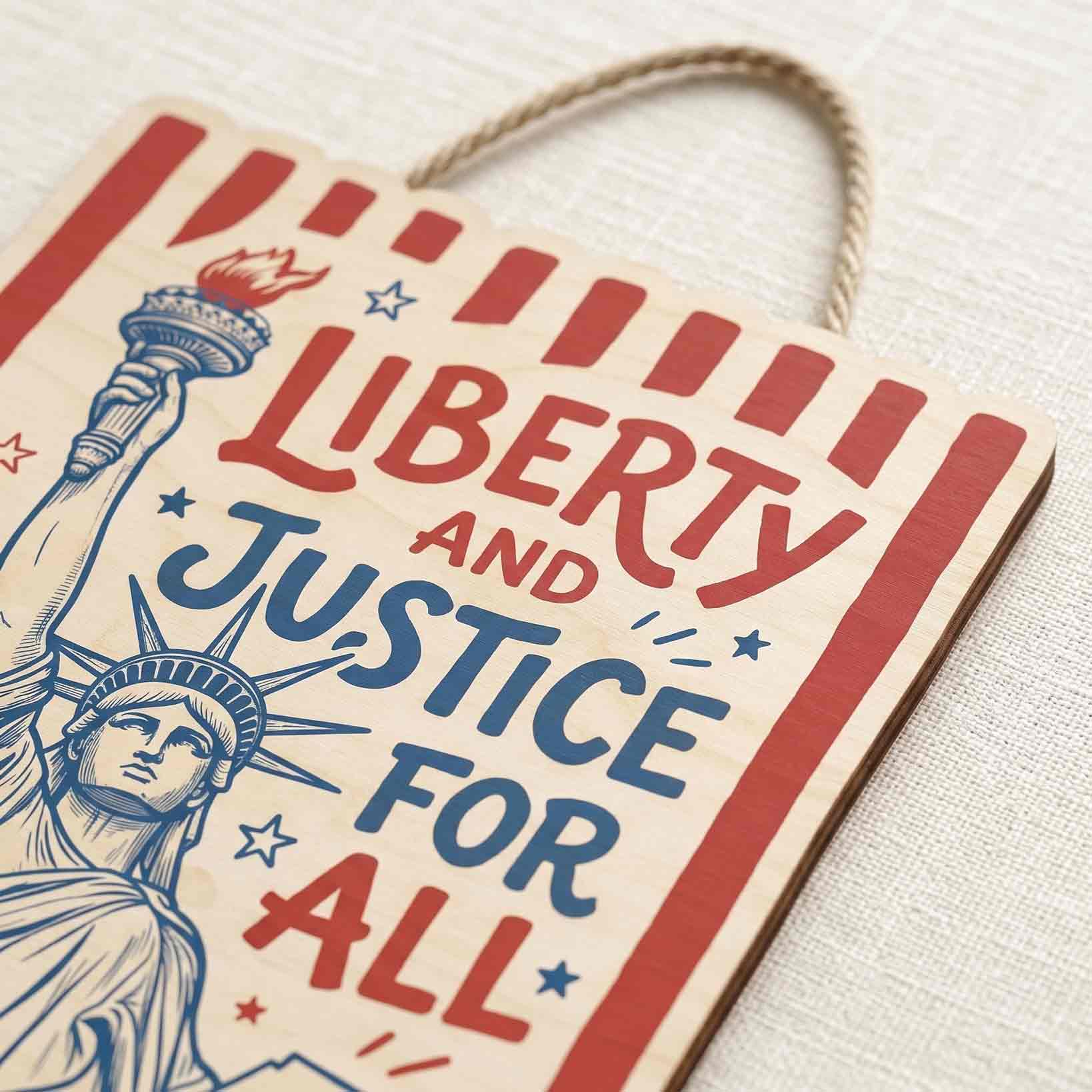 Statue of Liberty Vintage Patriotic Wooden Sign