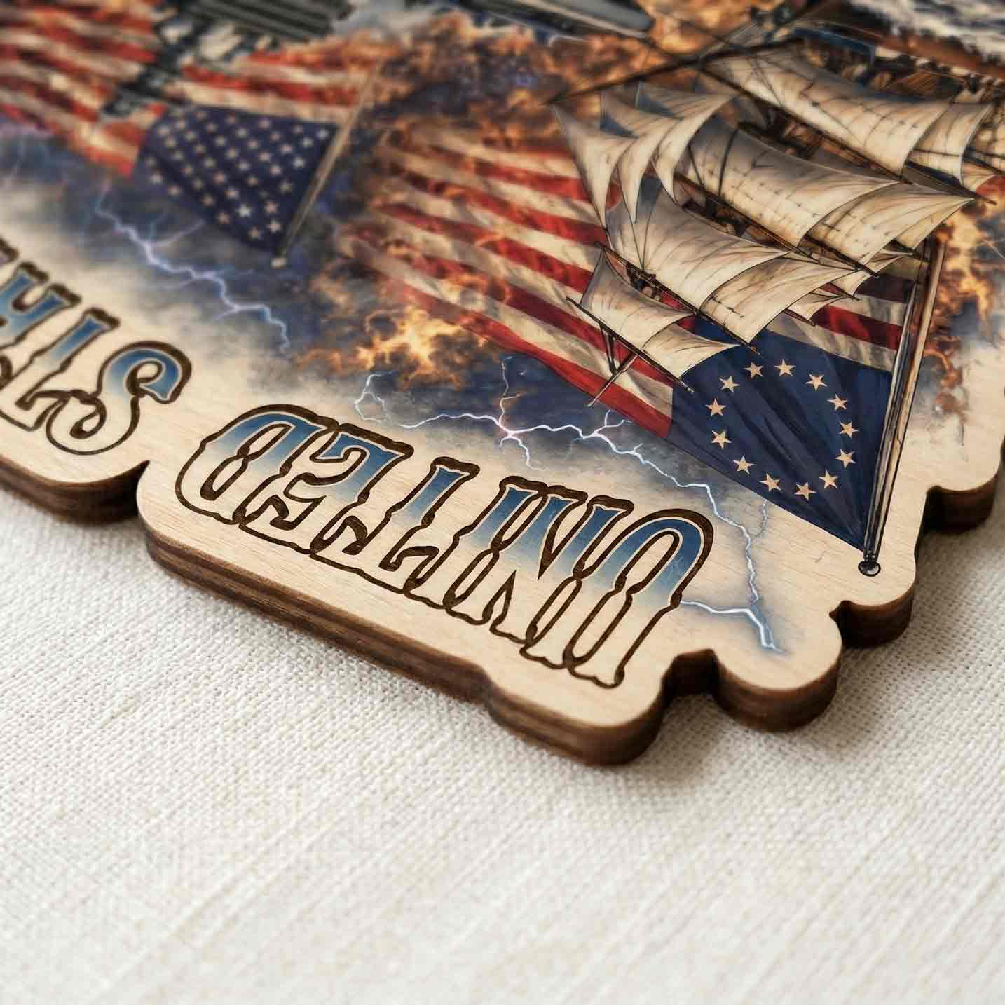 United States 250 Years 1776-2026 Semiquincentennial Patriotic Wooden Sign