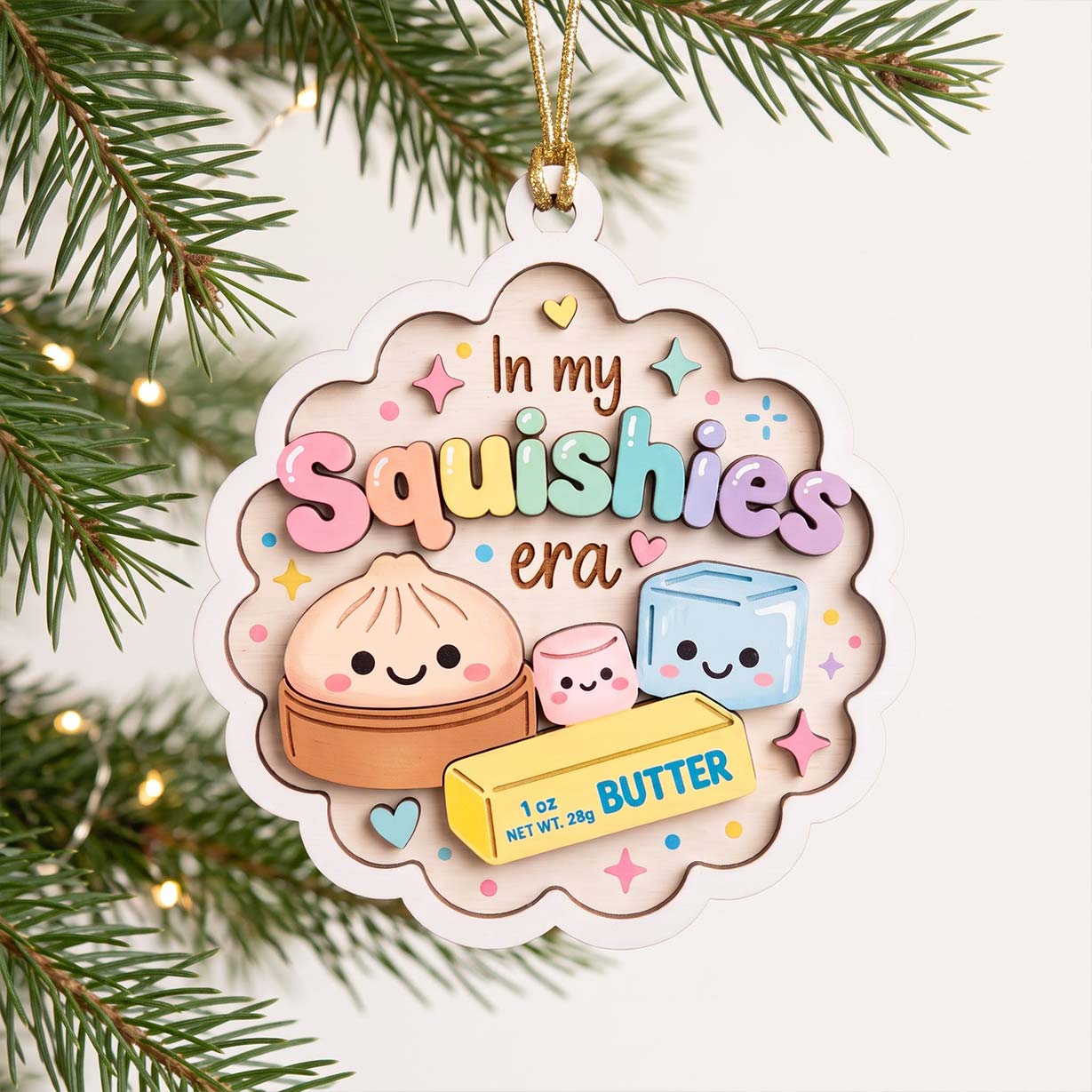 In My Squishies Era Butter Friends Wooden Ornament Cute